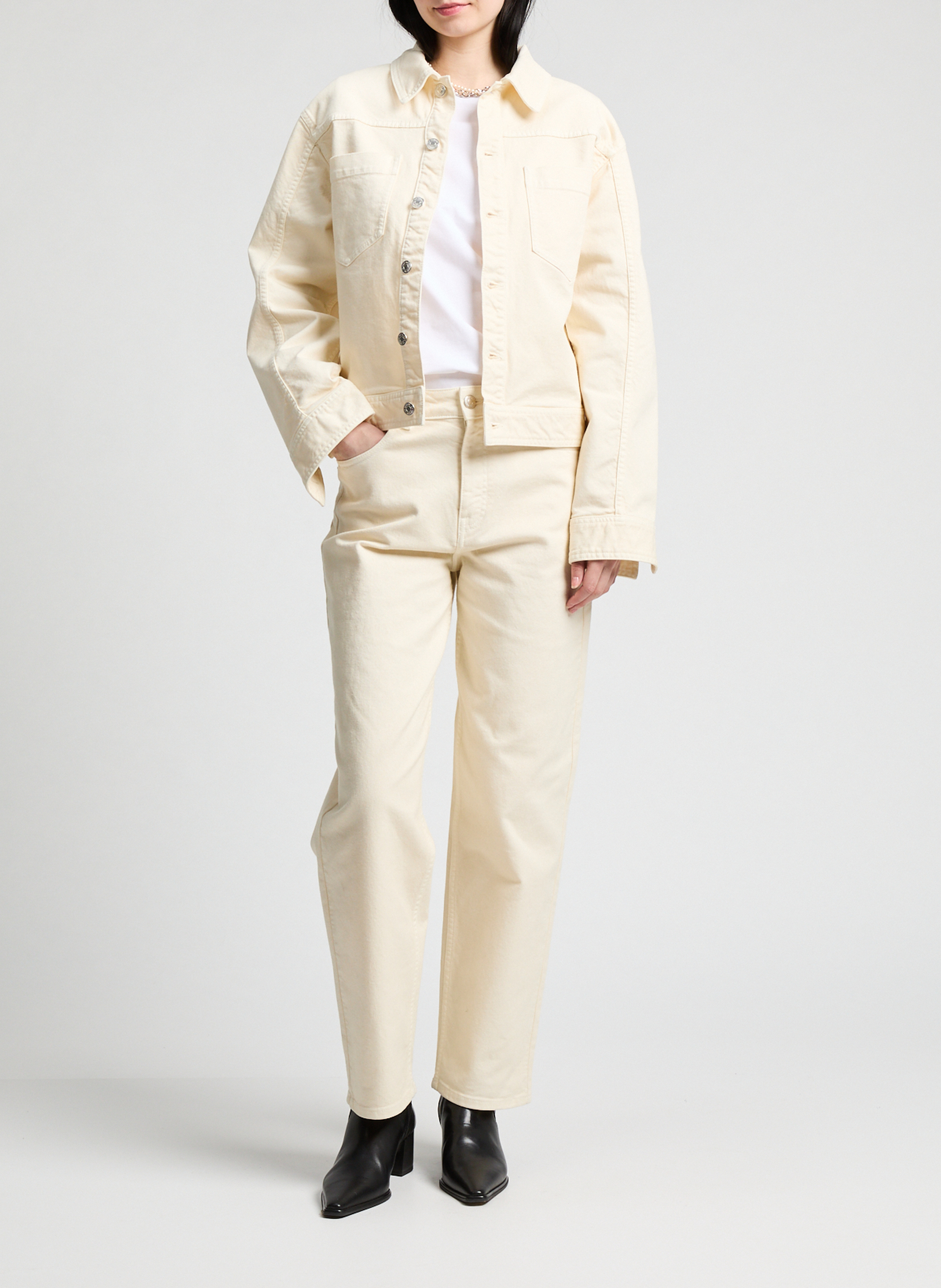 Kurze Baumwolljacke SAISON 1865 Beige
