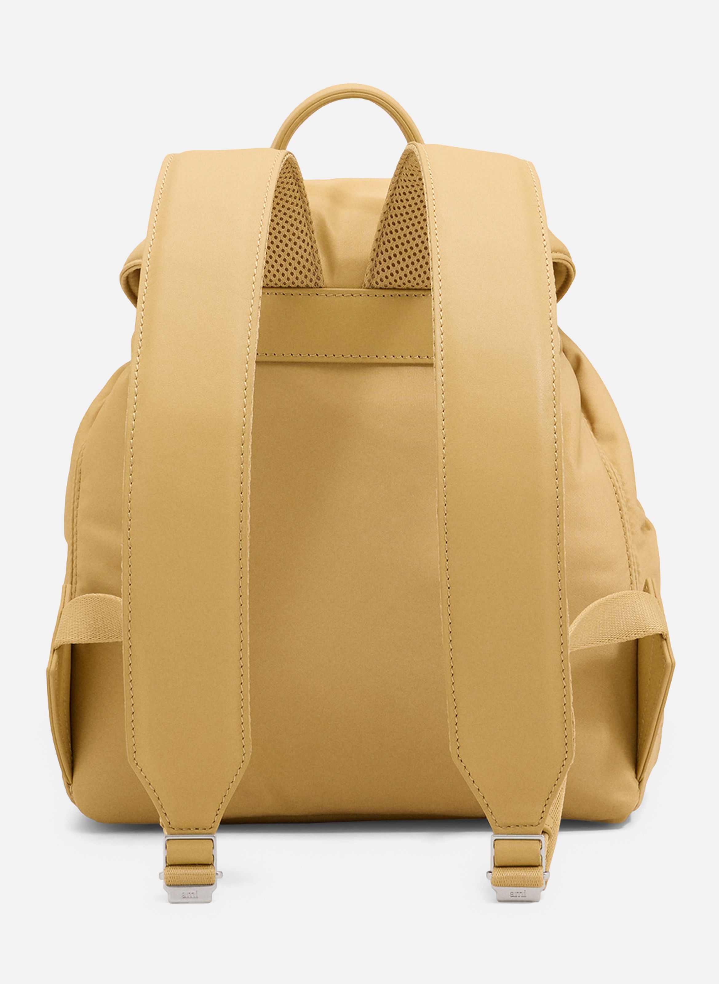 Petit sac à dos à rabat marcel unisexe en nylon AMI PARIS Beige