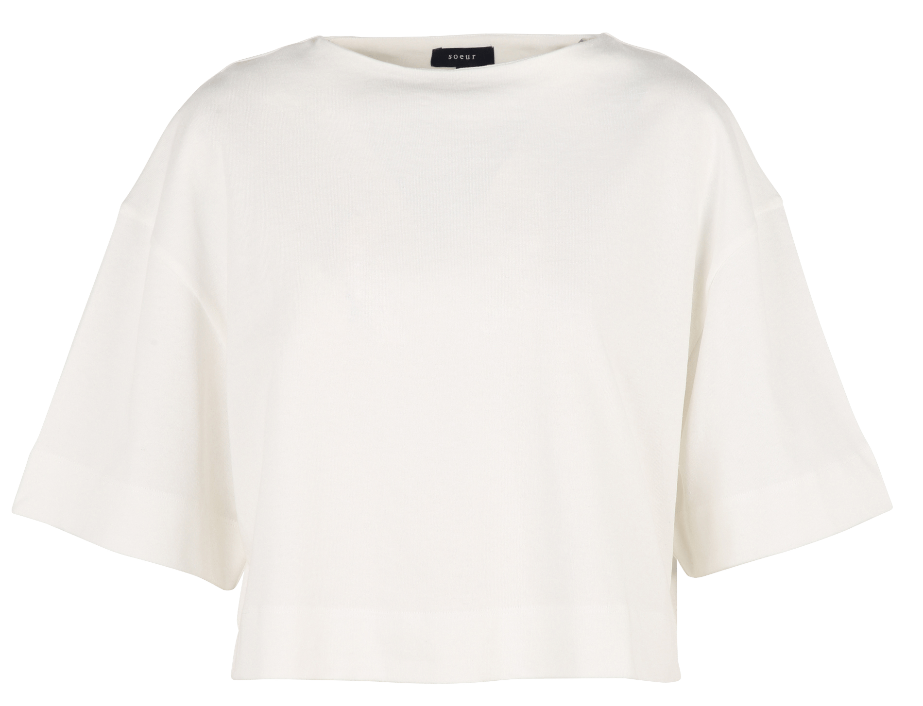 Tee-shirt col bateau en coton bio davina SOEUR Blanc