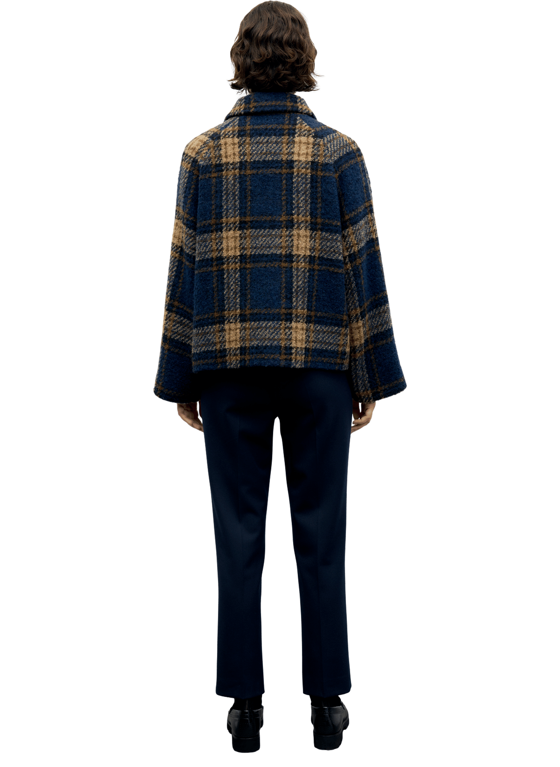 Manteau court à carreaux - almy GERARD DAREL Bleu