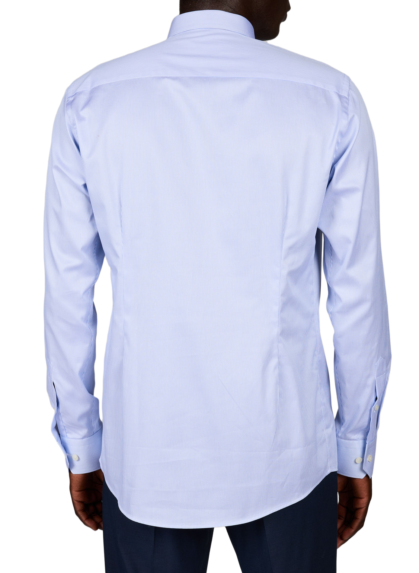 Chemise droite à rayures en coton ETON Bleu