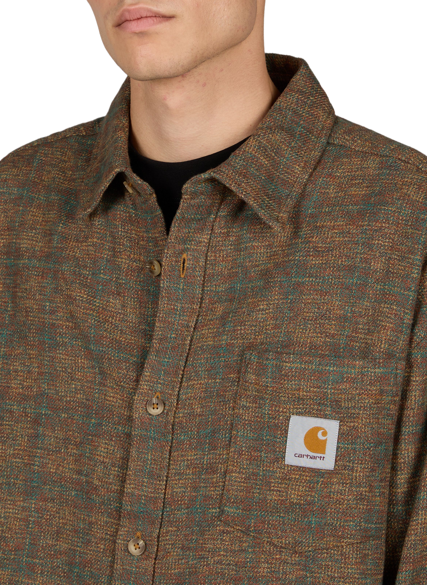 Overhemd met klassieke kraag van katoen CARHARTT WIP Bruin