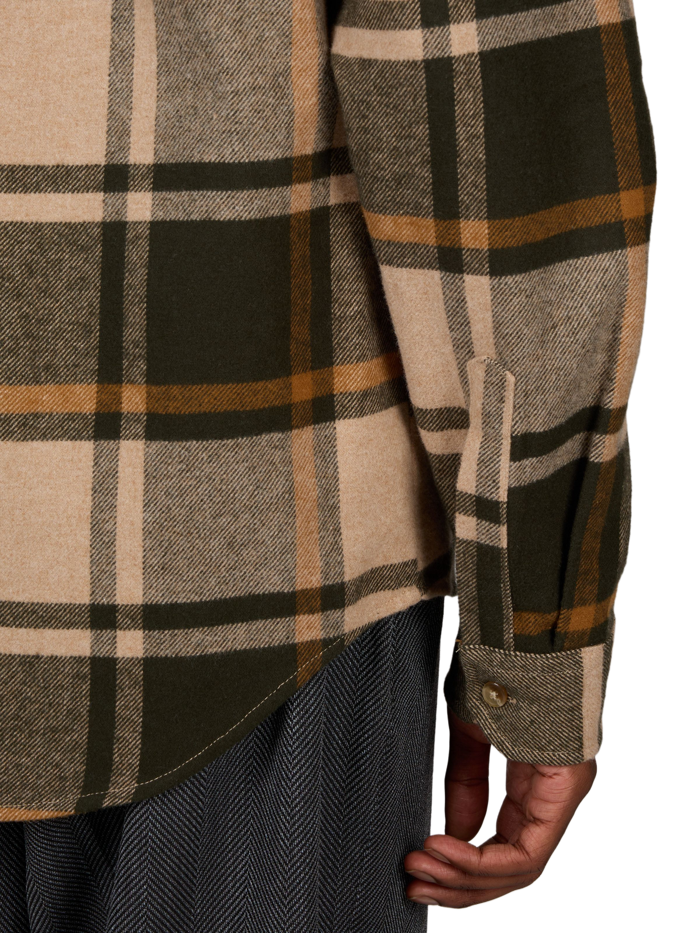 Straight cotton check shirt LES DEUX Green