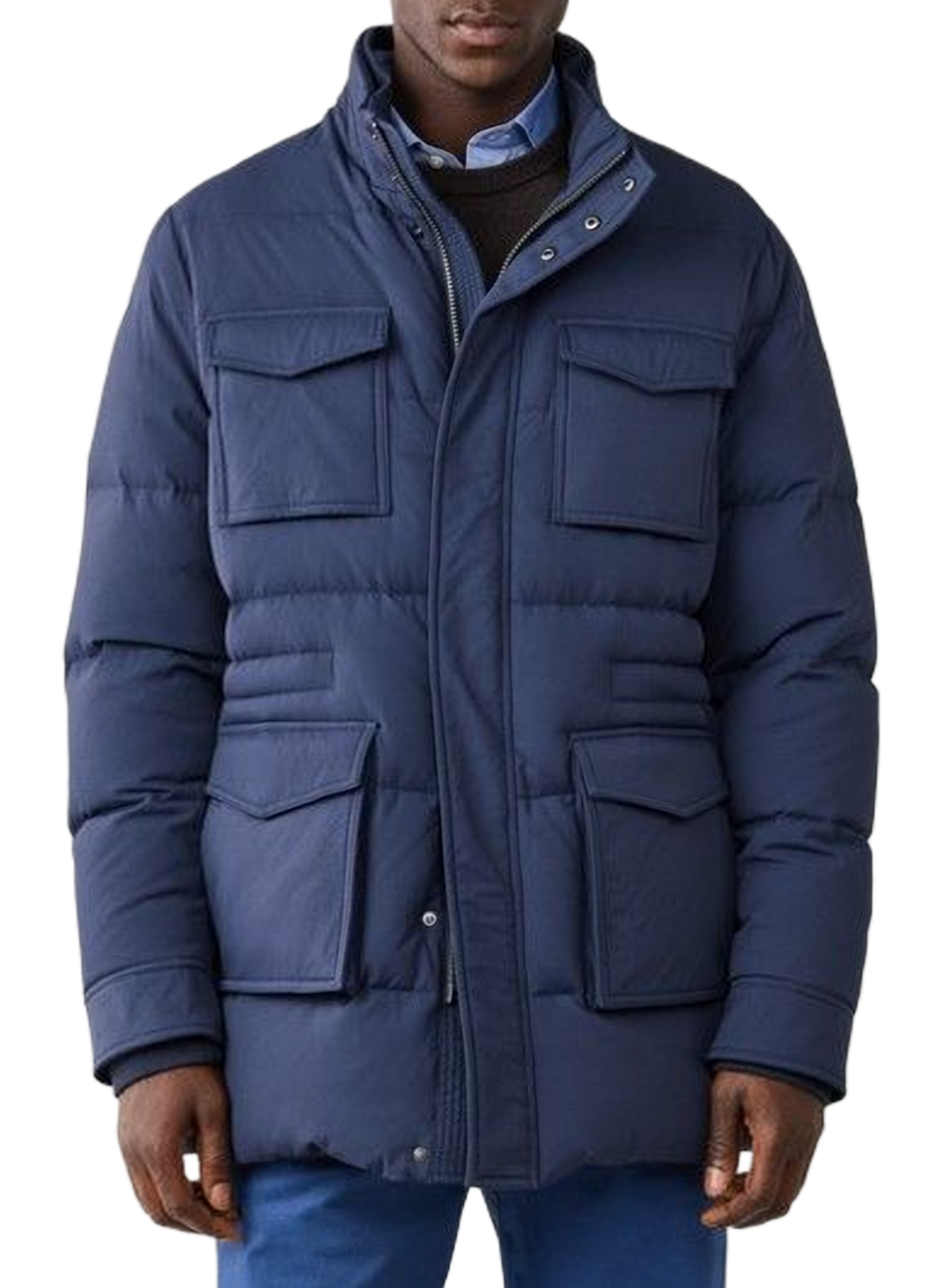 Straight jacket with high collar FACONNABLE Blue