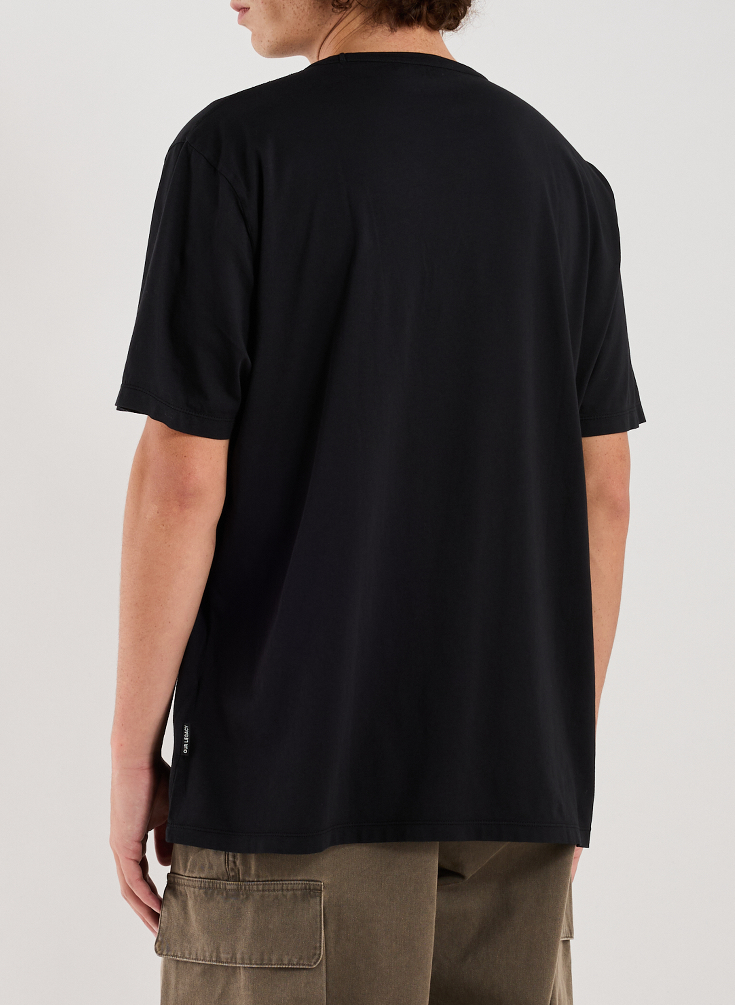 Gerader Baumwoll-T-Shirt OUR LEGACY Schwarz