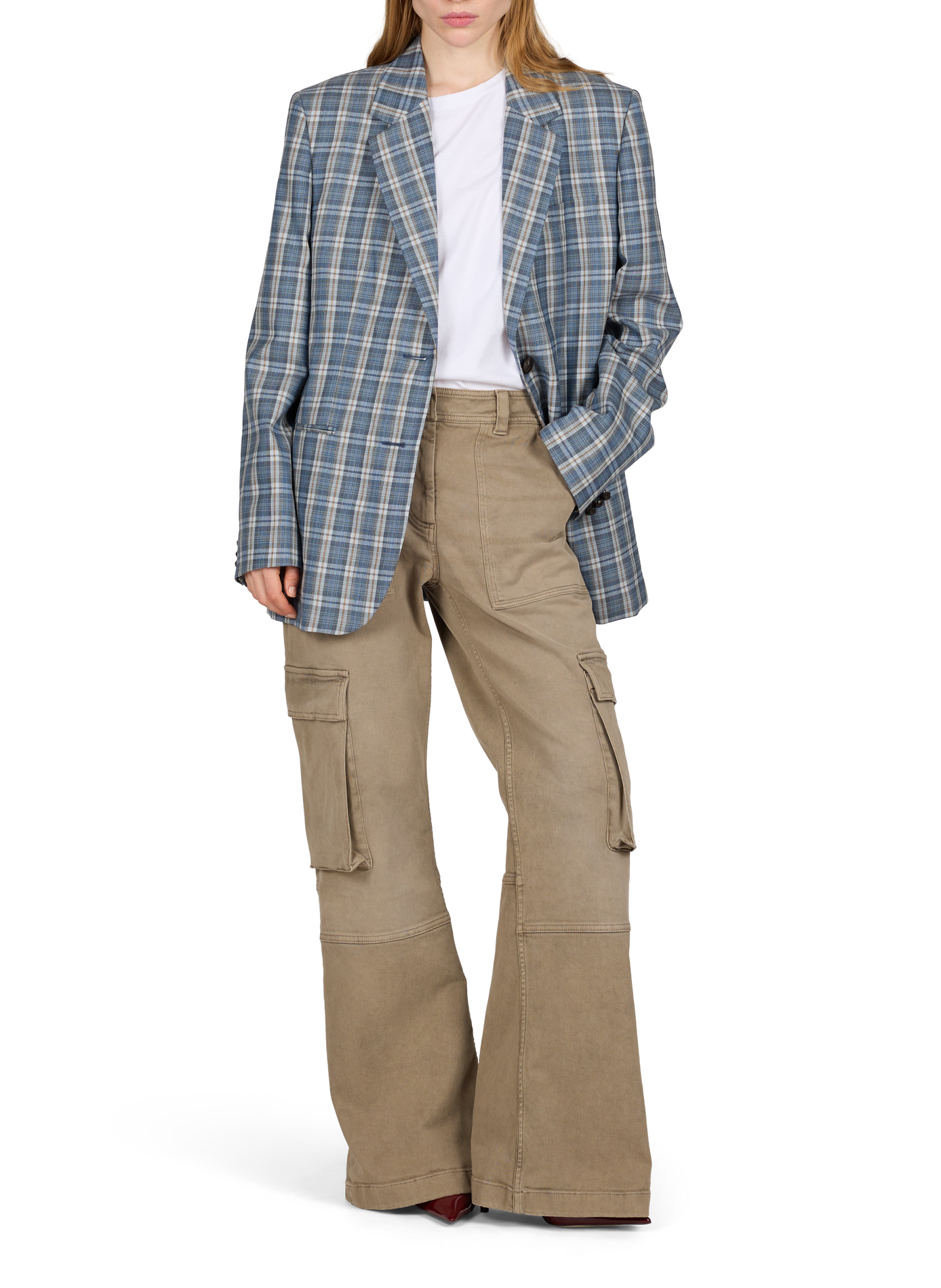 Pantalón cargo ancho de talle alto ACNE STUDIOS Beige