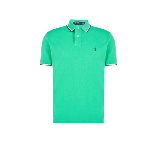 Polo droite en maille piqué de coton