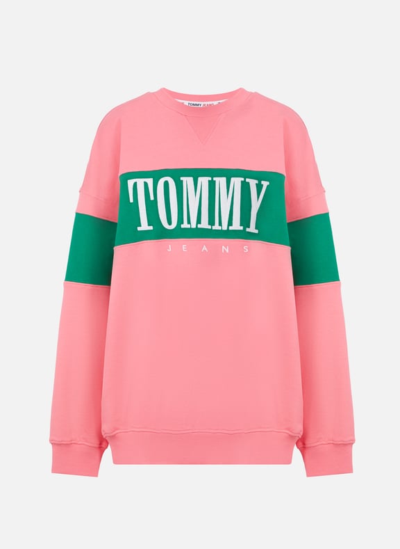 Sweatshirt Tommy Jeans en coton Rose by TOMMY HILFIGER TOMMY HILFIGER Sweatshirt Tommy Jeans en coton Rose