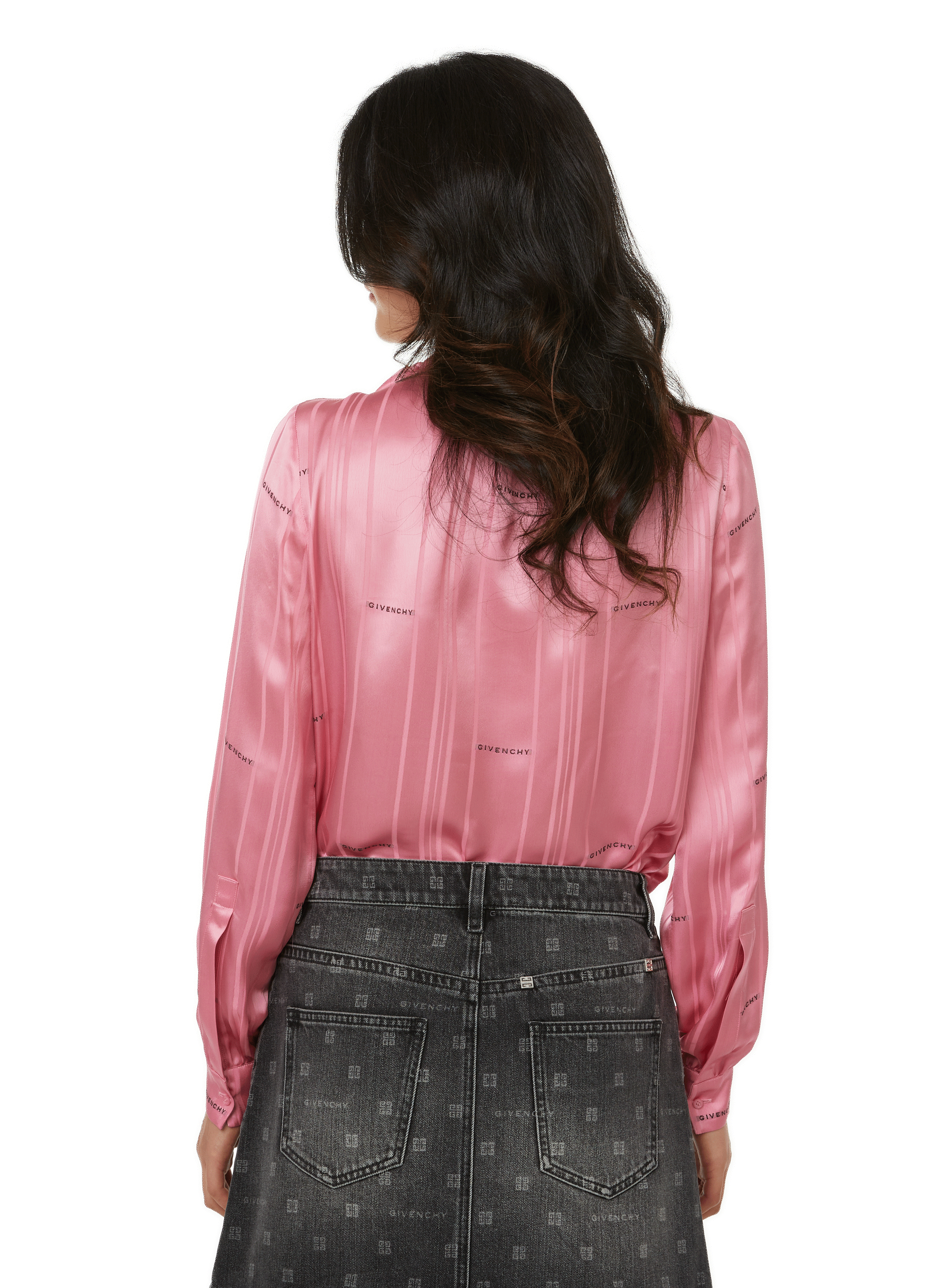 Satin pussy-bow blouse GIVENCHY Pink