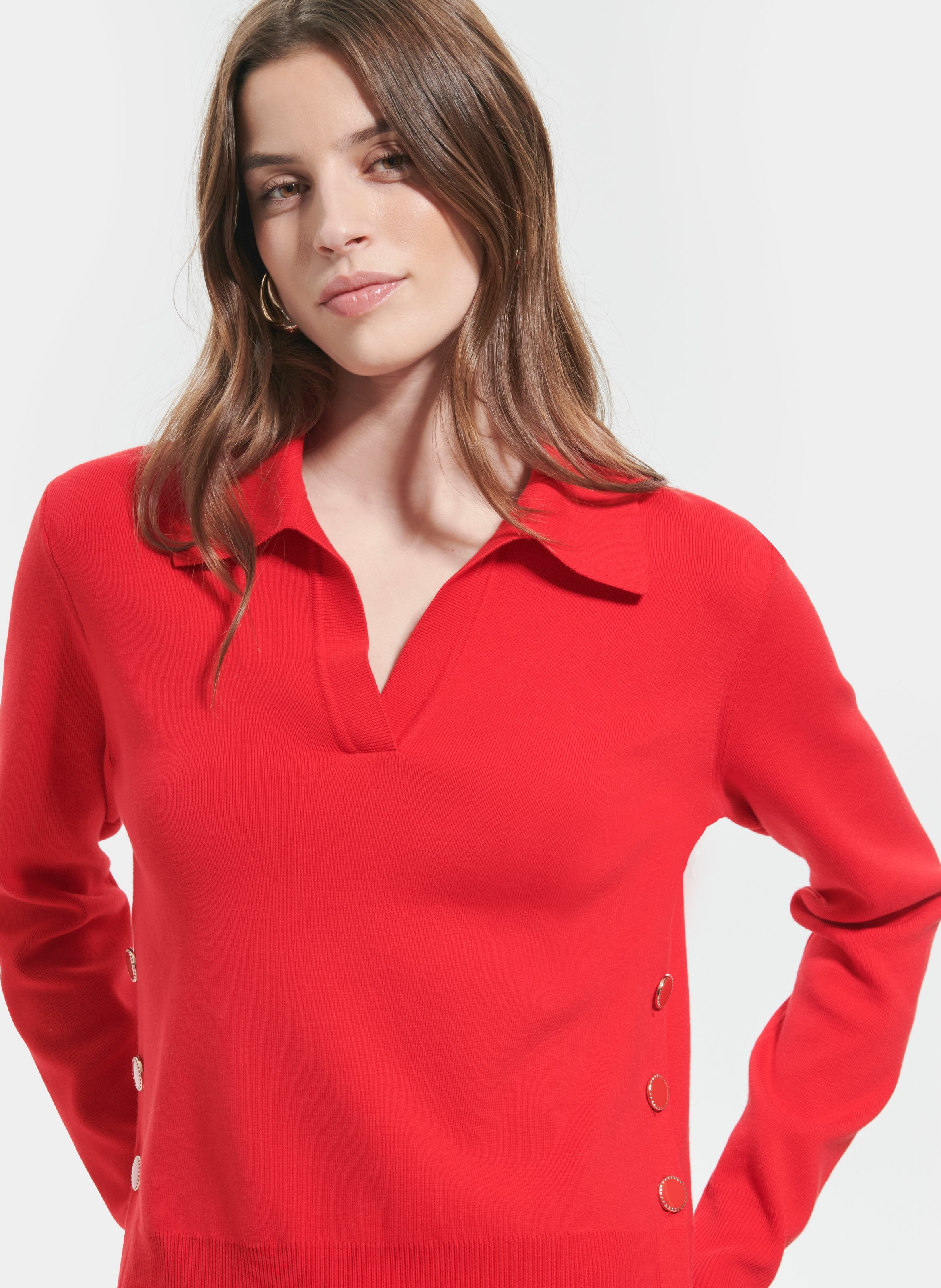 Pull  polo ZAPA Rouge