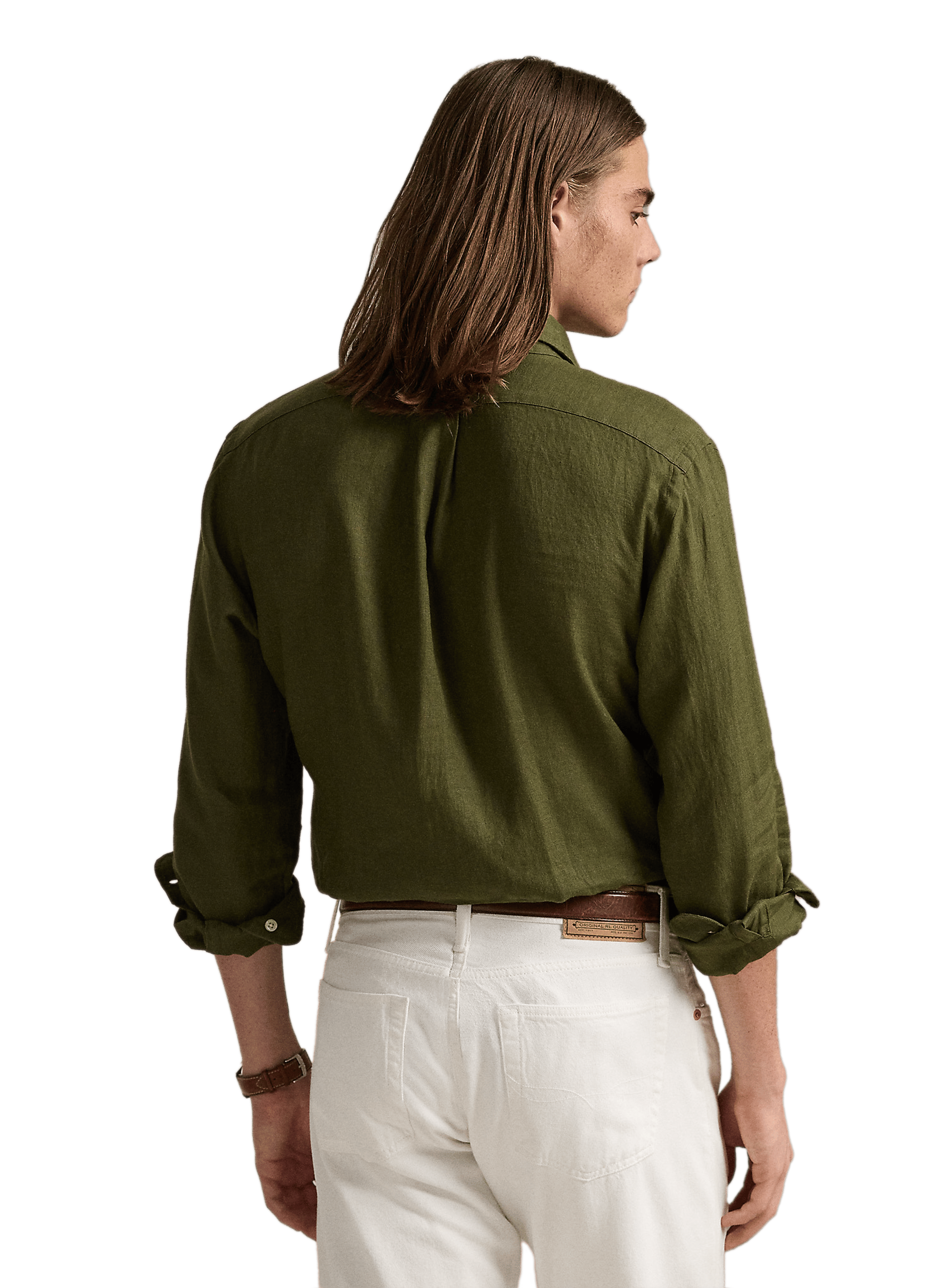 Chemise en lin POLO RALPH LAUREN Kaki