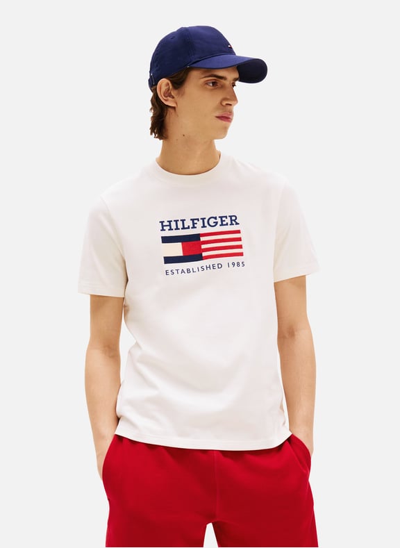 Classic Cotton T-Shirt Beige by TOMMY HILFIGER TOMMY HILFIGER Classic Cotton T-Shirt Beige
