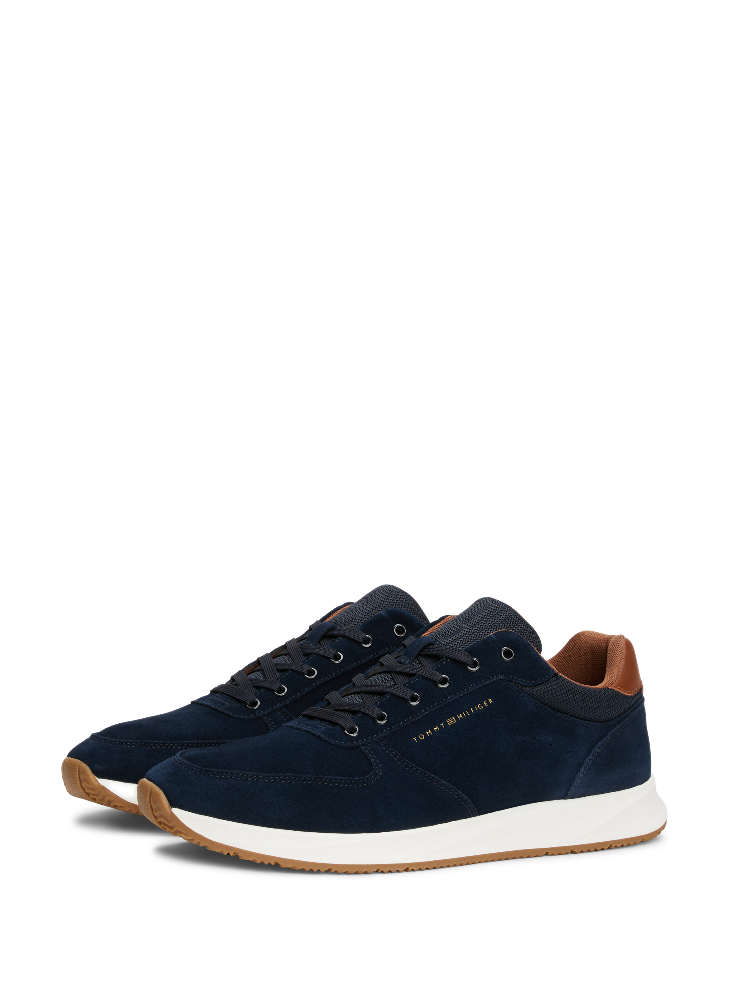 Sneakers with printed logo in suede leather TOMMY HILFIGER Blue
