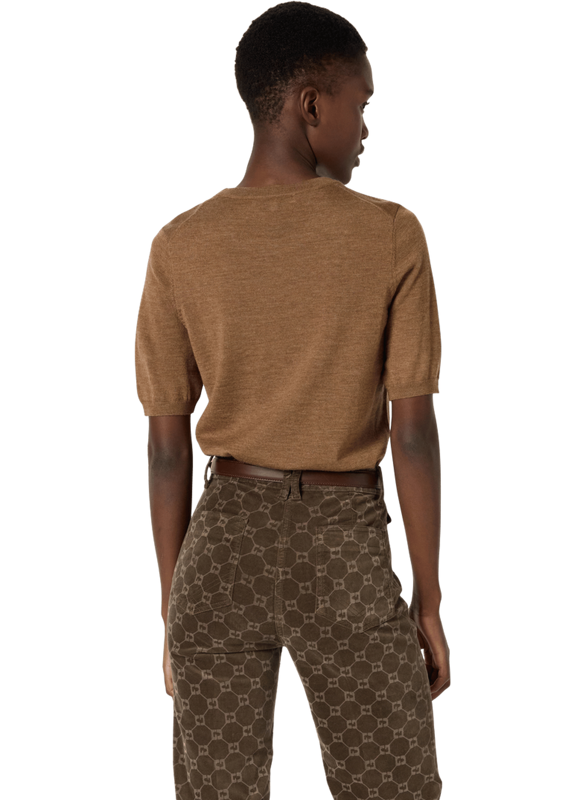 Col rond sans manche en laine fine - elsa GERARD DAREL Marron