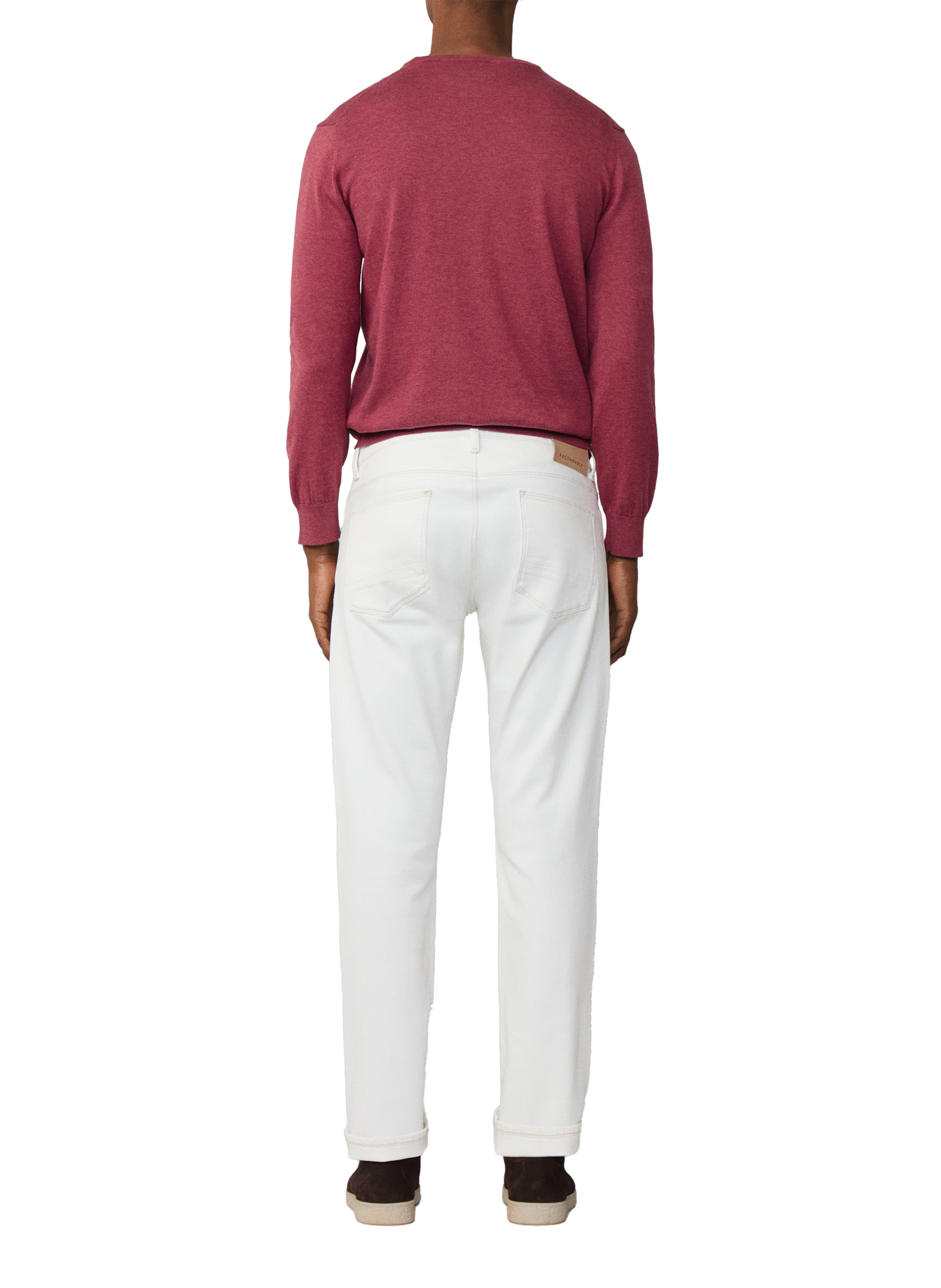 Straight-cut cotton-blend jeans FACONNABLE White