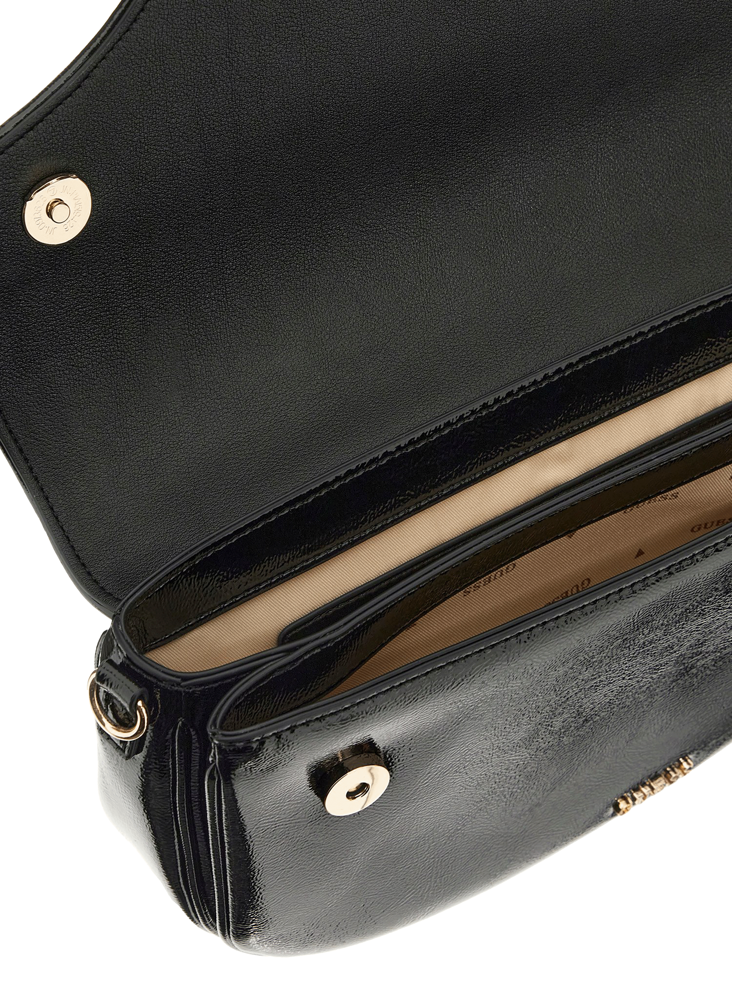 Patent shoulder bag GUESS Black