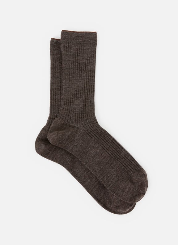 Mid-calf merino wool socks Brown by DORÉ DORÉ DORÉ DORÉ Mid-calf merino wool socks Brown