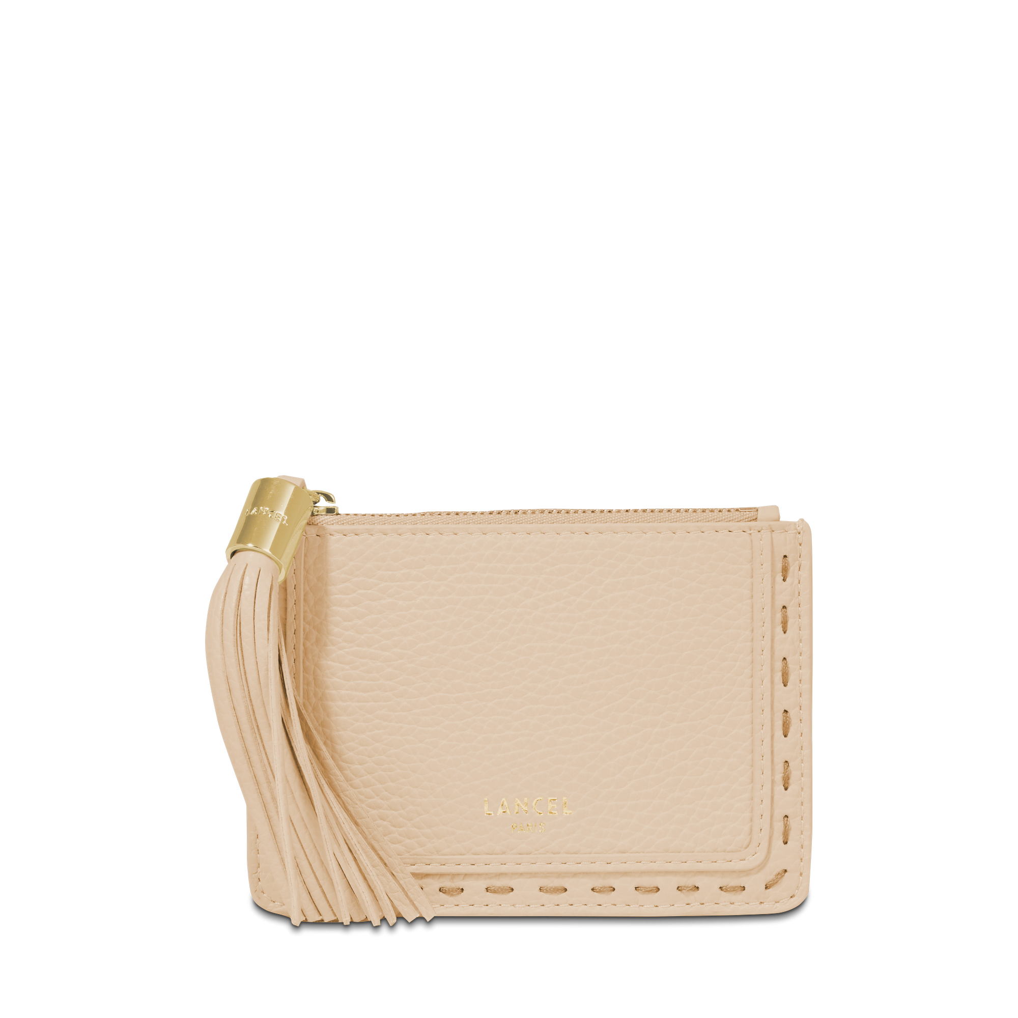 Large zippered card holder premier flirt by lancel in leather LANCEL Beige