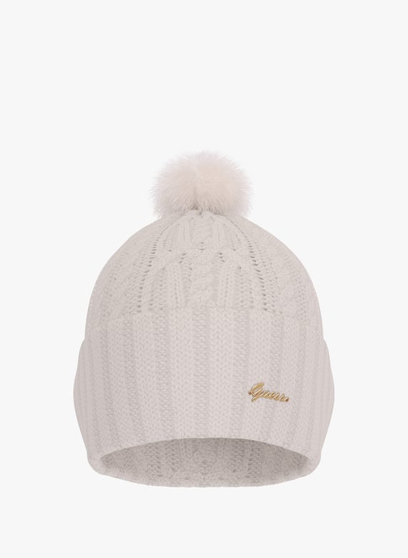 Bonnet avec pompon Beige Guess Femme - Main Image