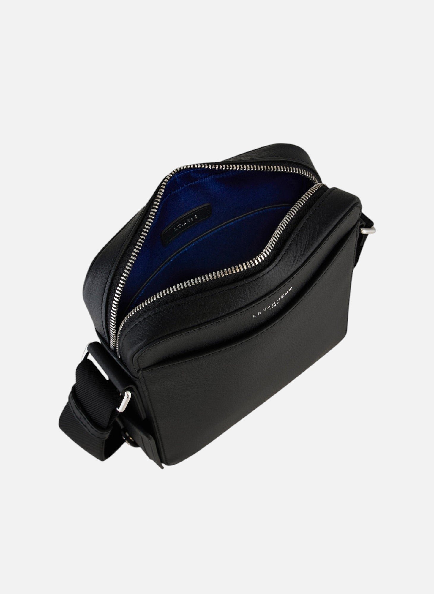 Petite sacoche zippée emile en cuir grainé LE TANNEUR Noir