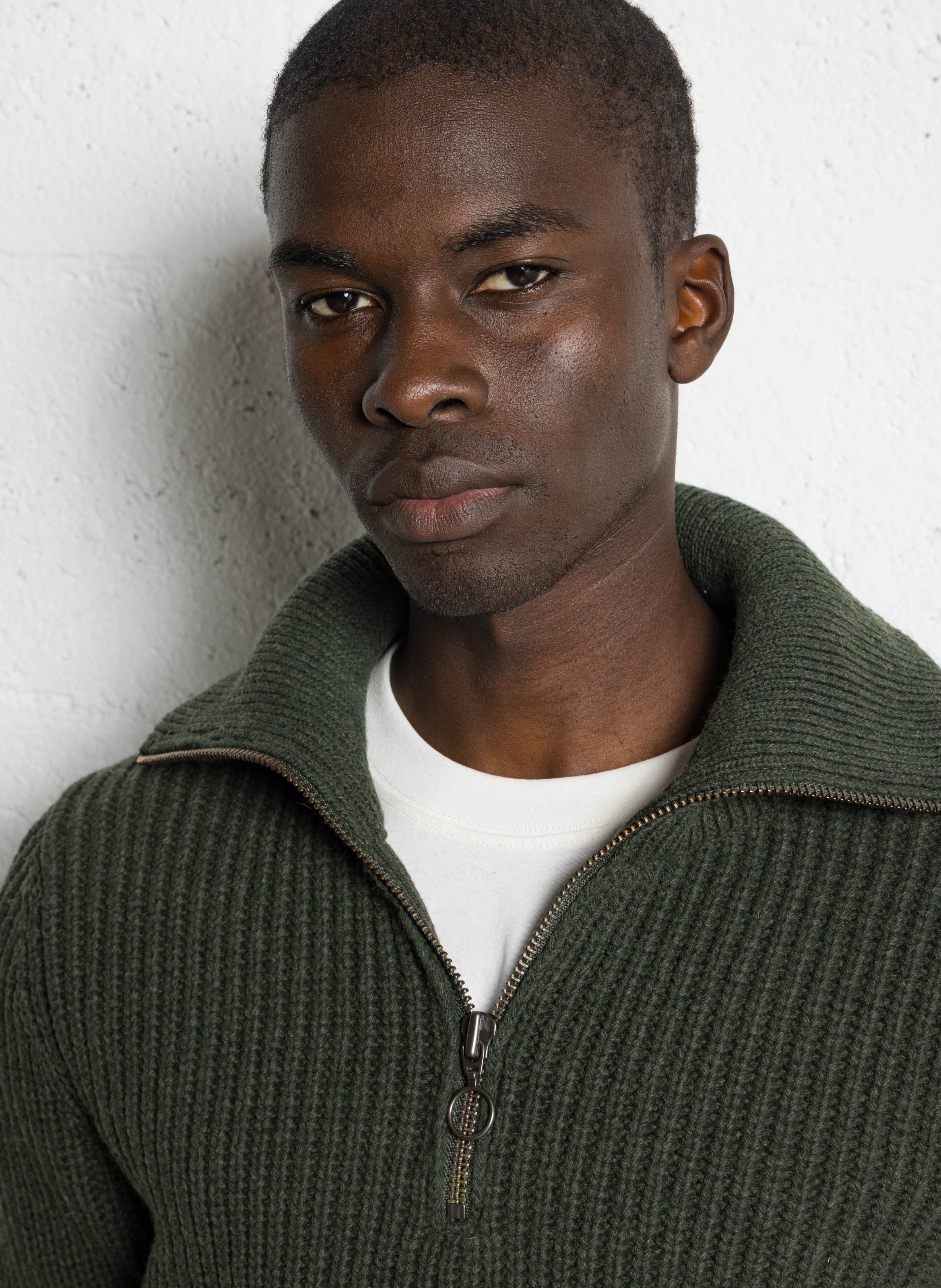 Pull col camionneur en laine mélangée heritage ARMOR-LUX Kaki