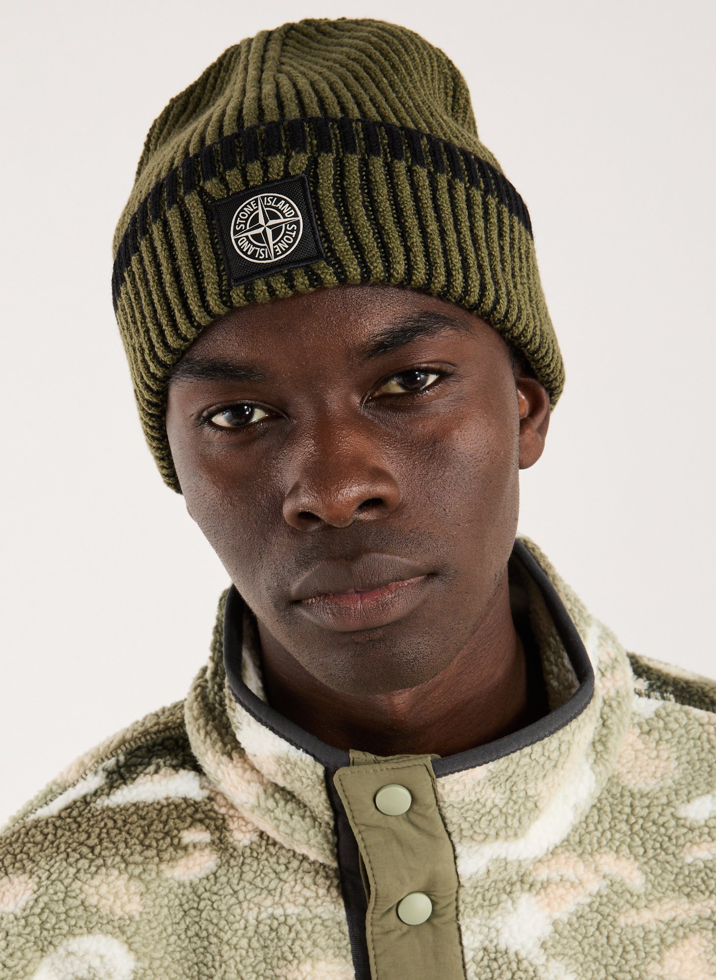 Bonnet en laine mélangée STONE ISLAND Vert