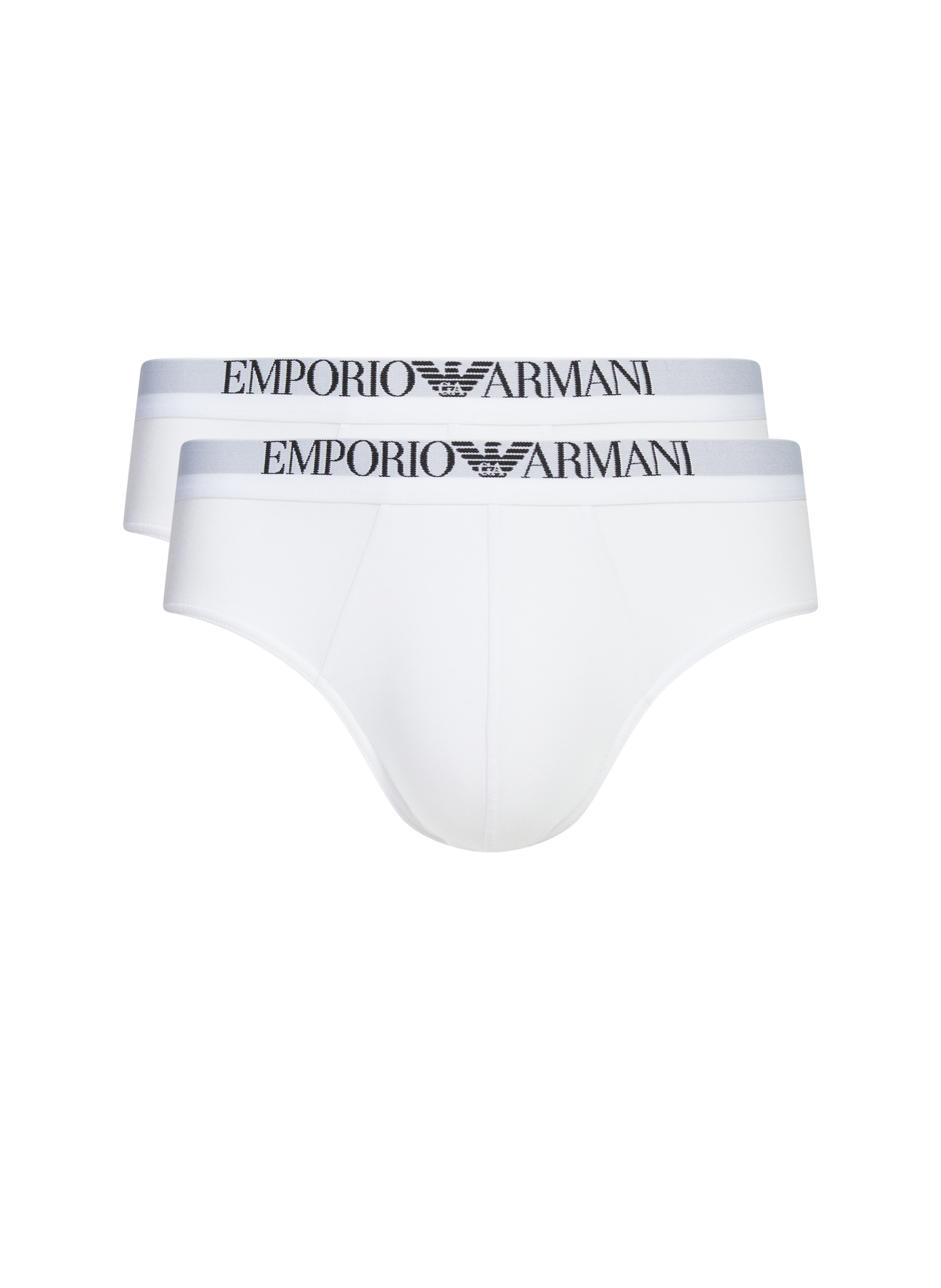 EMPORIO ARMANI Pack de deux slips à logo Blanc
