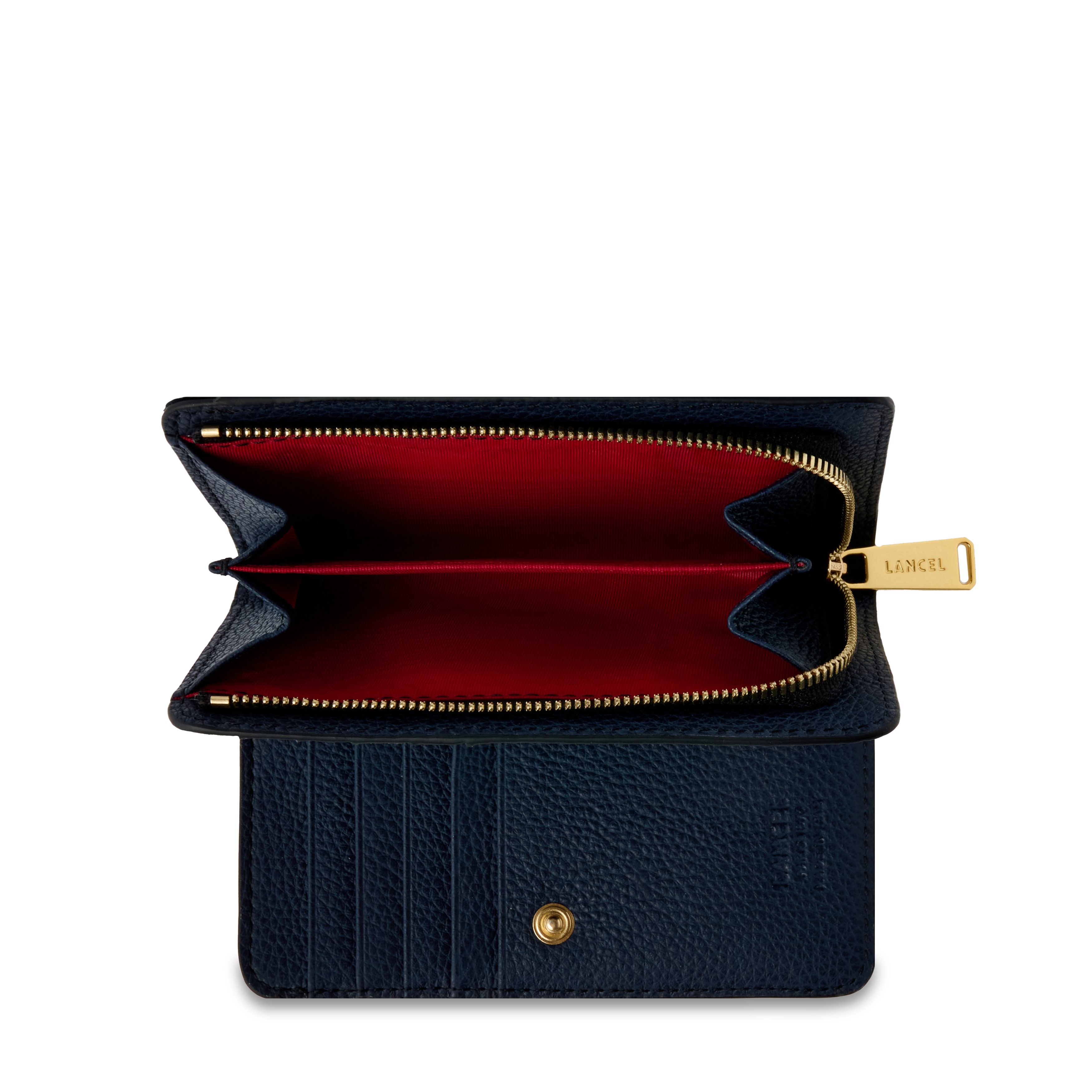 Portefeuille rectangulaire zippé enveloppe de lancel en cuir LANCEL Bleu