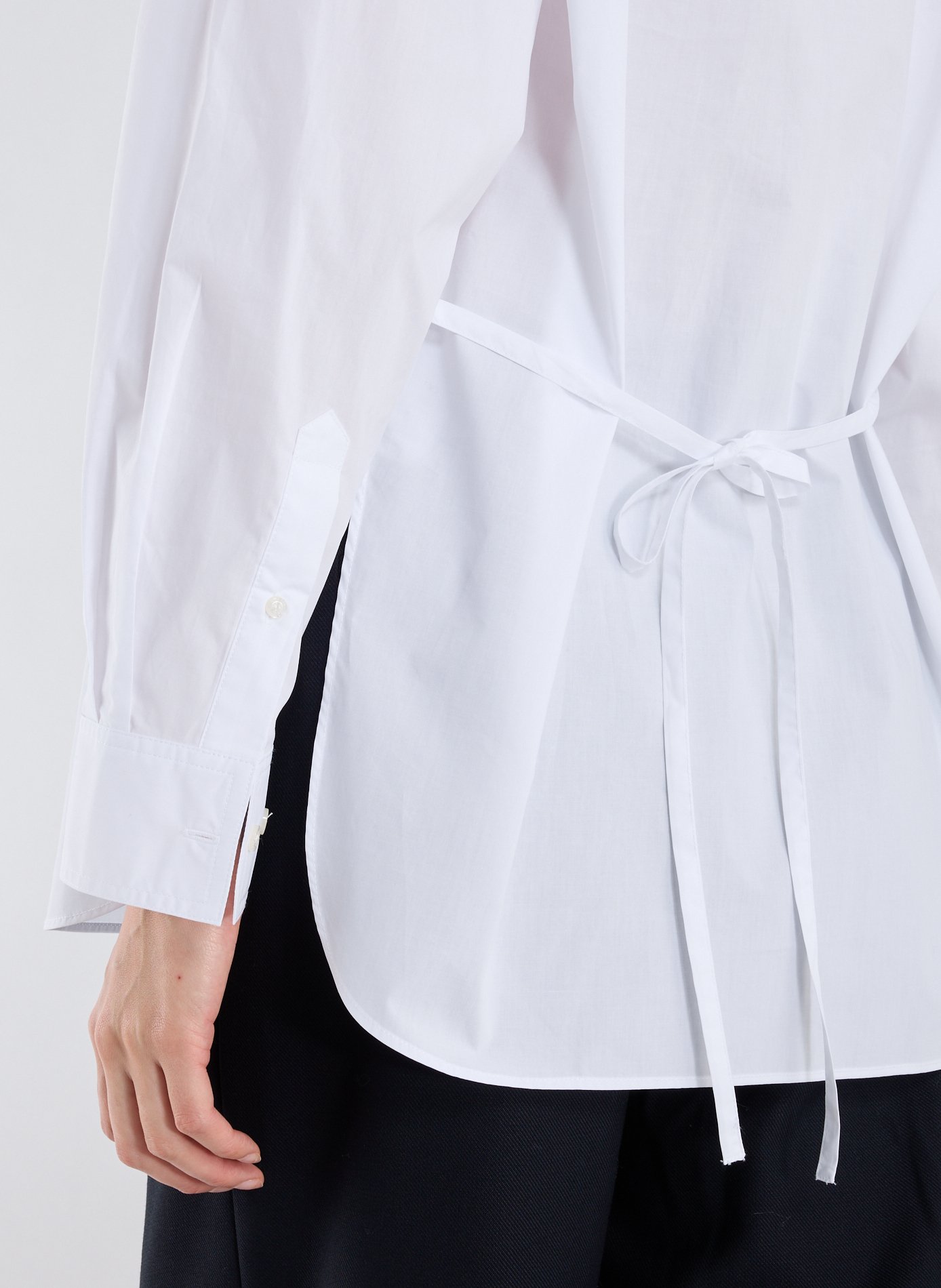 Oversized cotton long-sleeve shirt SAMSOE SAMSOE White
