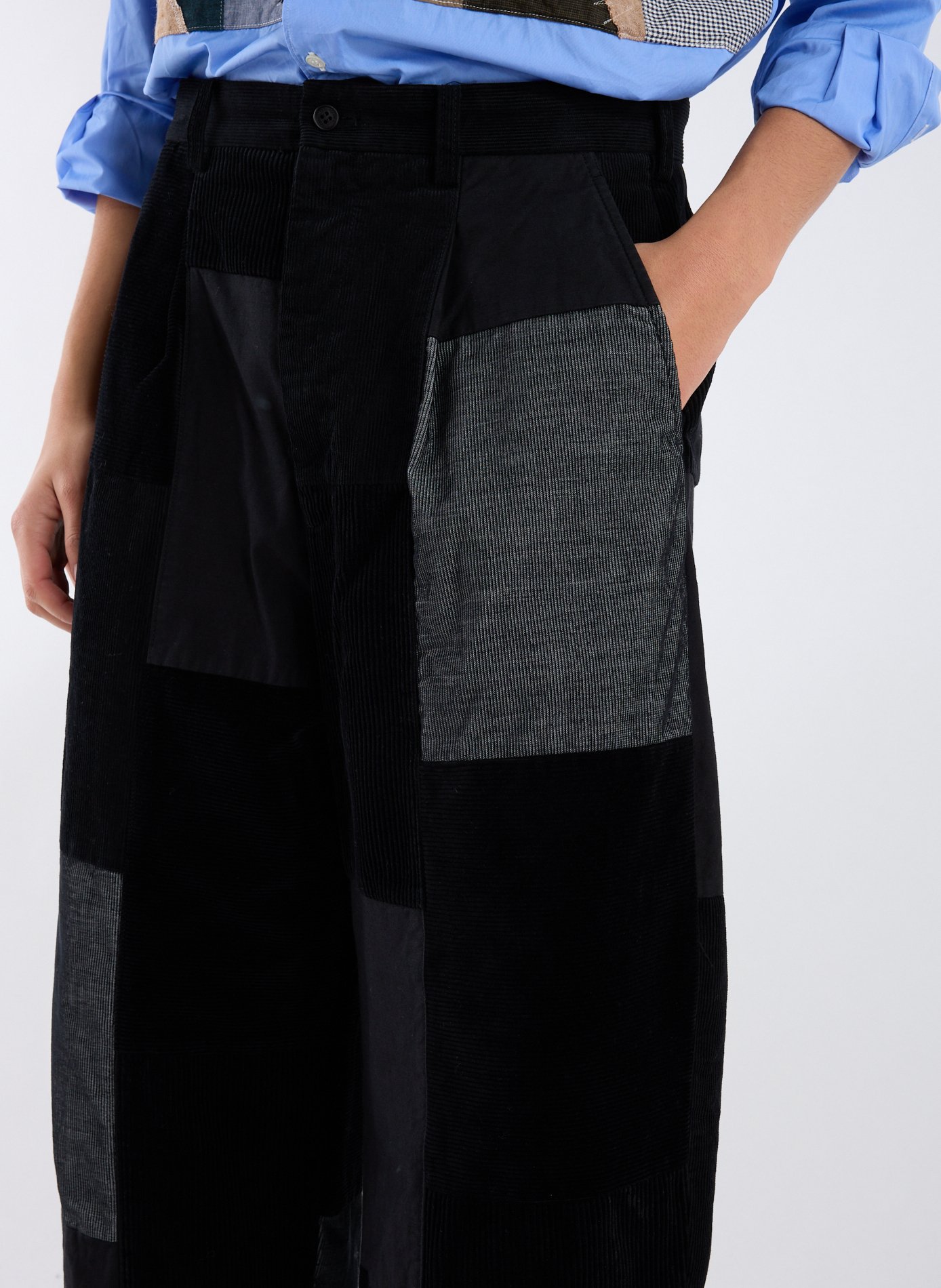 Patchwork cotton pants COMME DES GARCONS HOMME Black