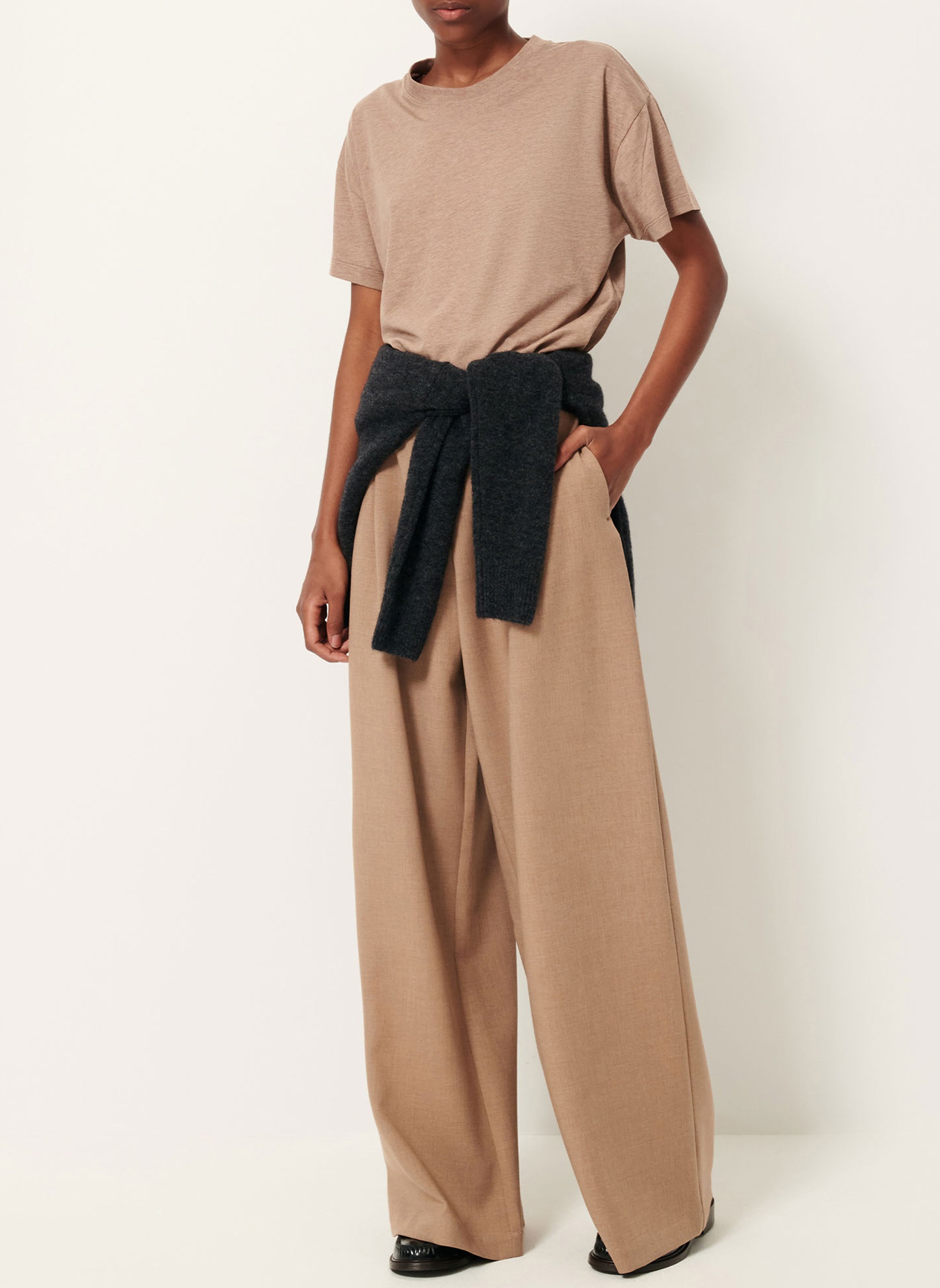 Tee-shirt oversize col rond too SESSUN Beige