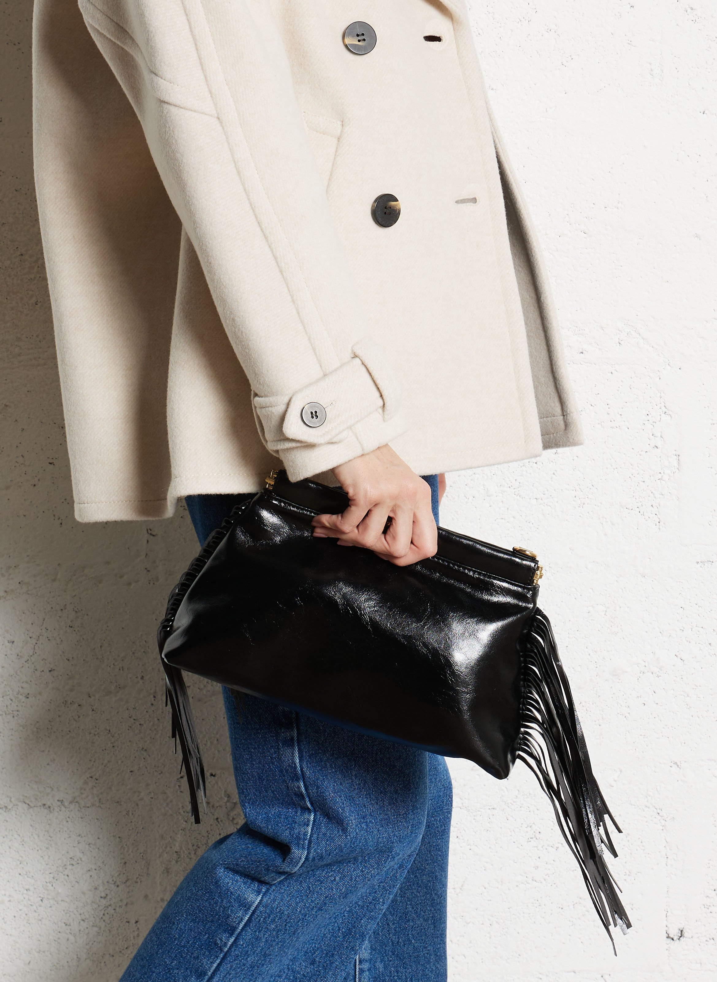 Pochette à franges IKKS Noir