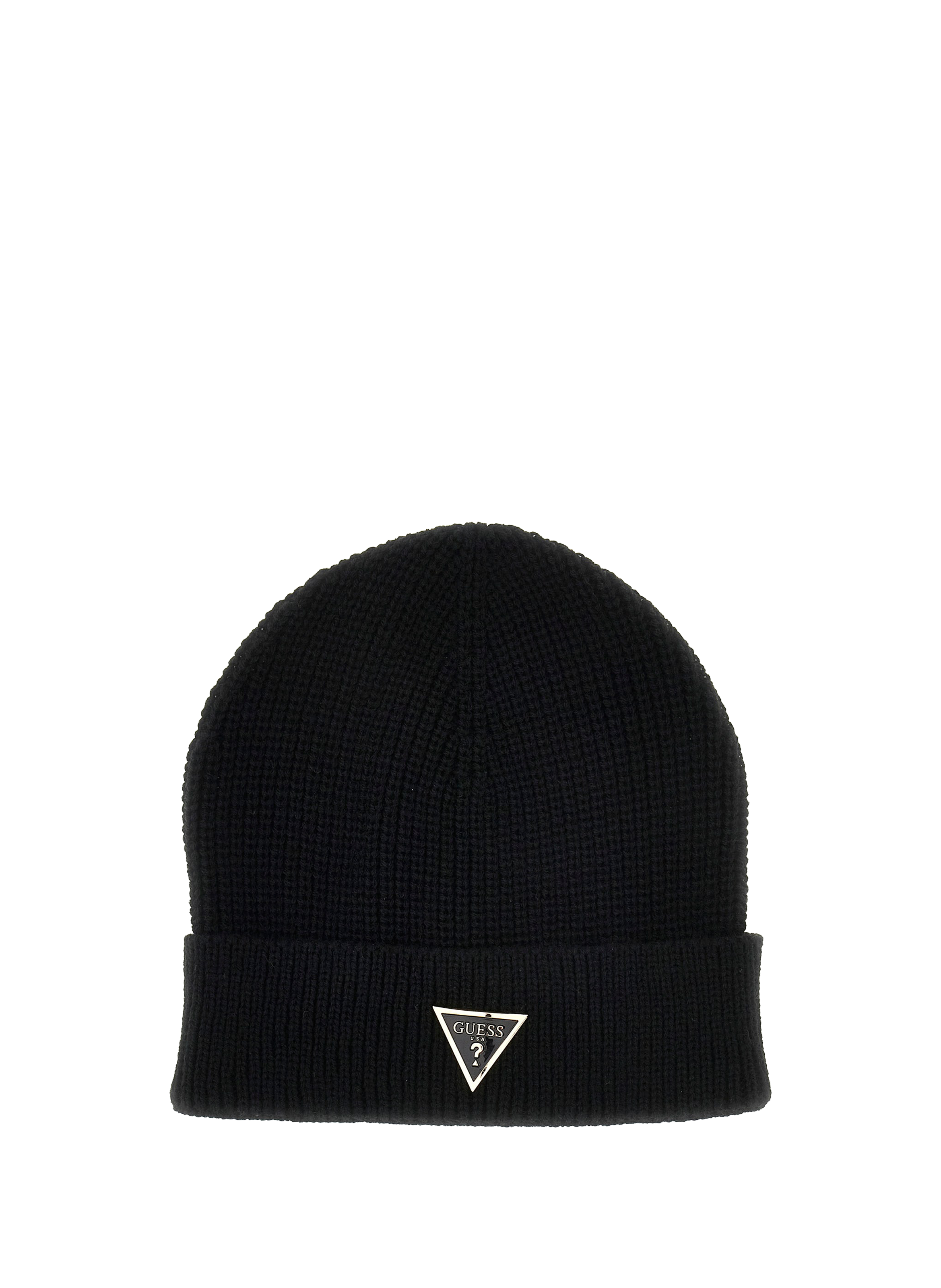 Knit beanie with metallic logo GUESS Black