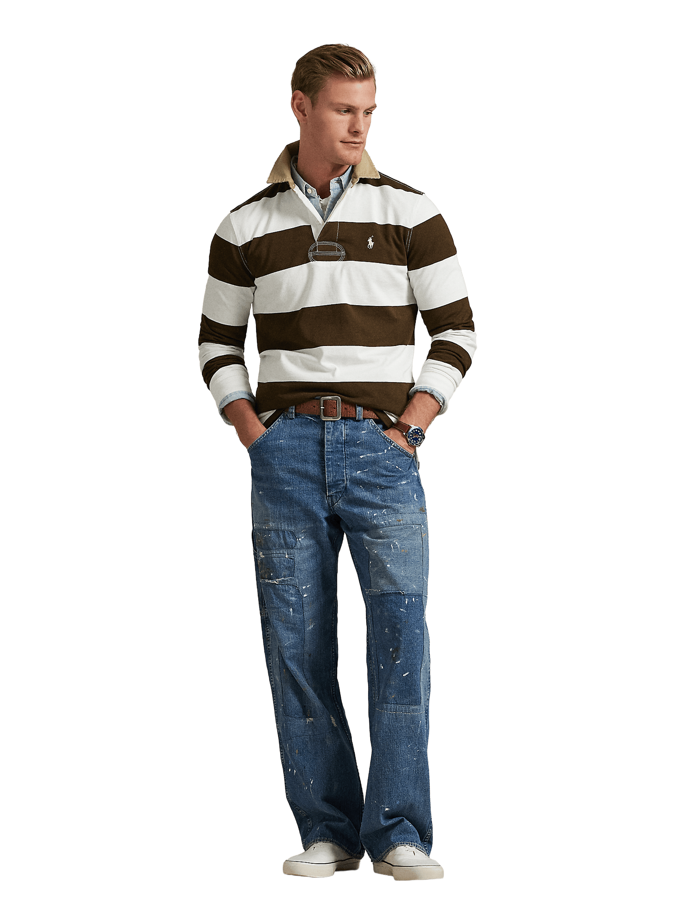 Polo rayé esprit rugby en coton POLO RALPH LAUREN Multicolore