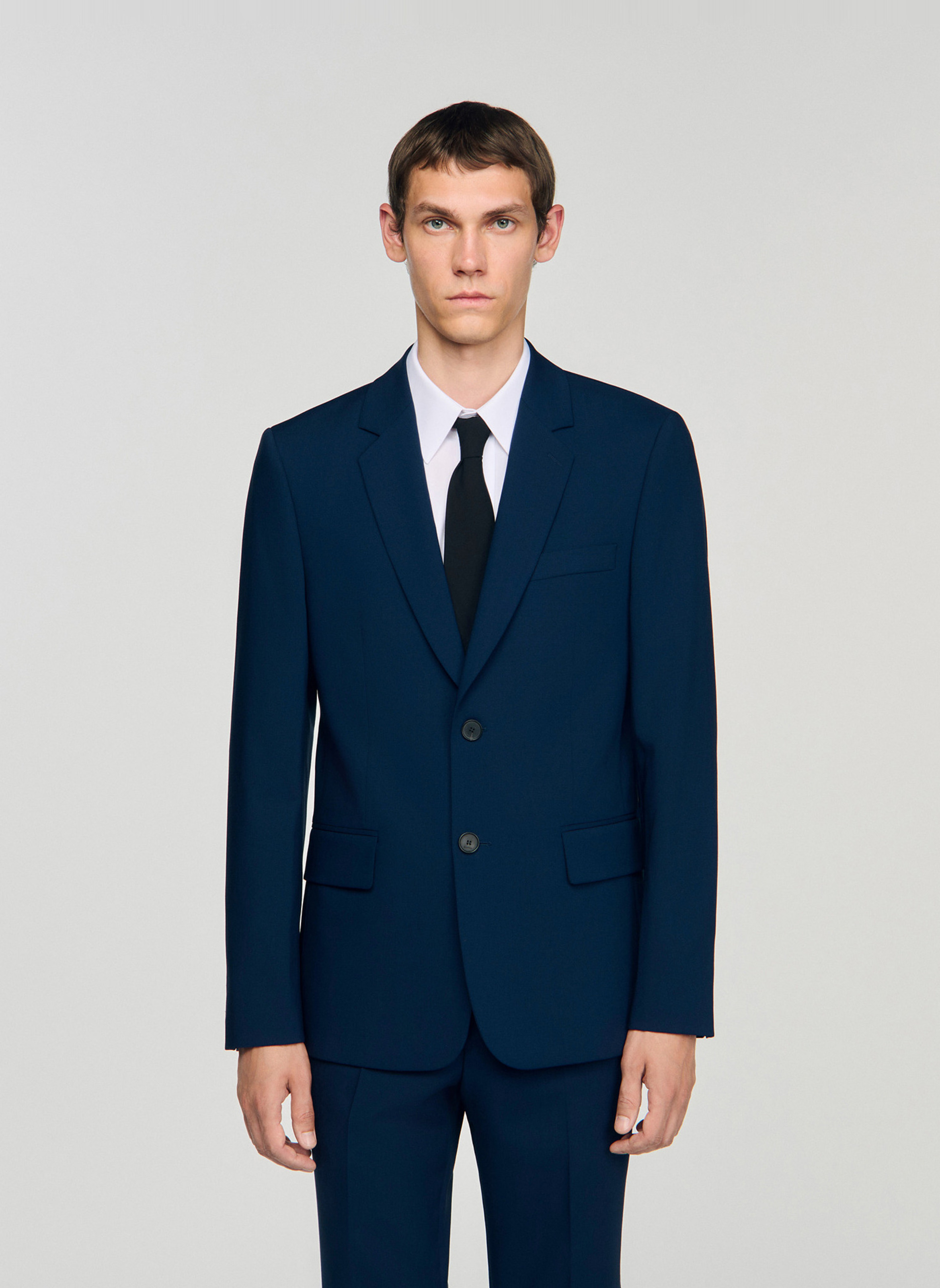 Veste tailleur en laine SANDRO Bleu