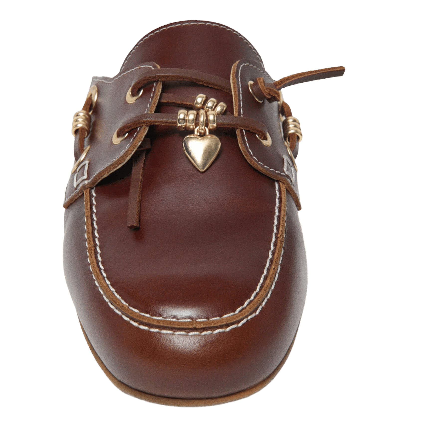 Mules plates en cuir MAJE Marron