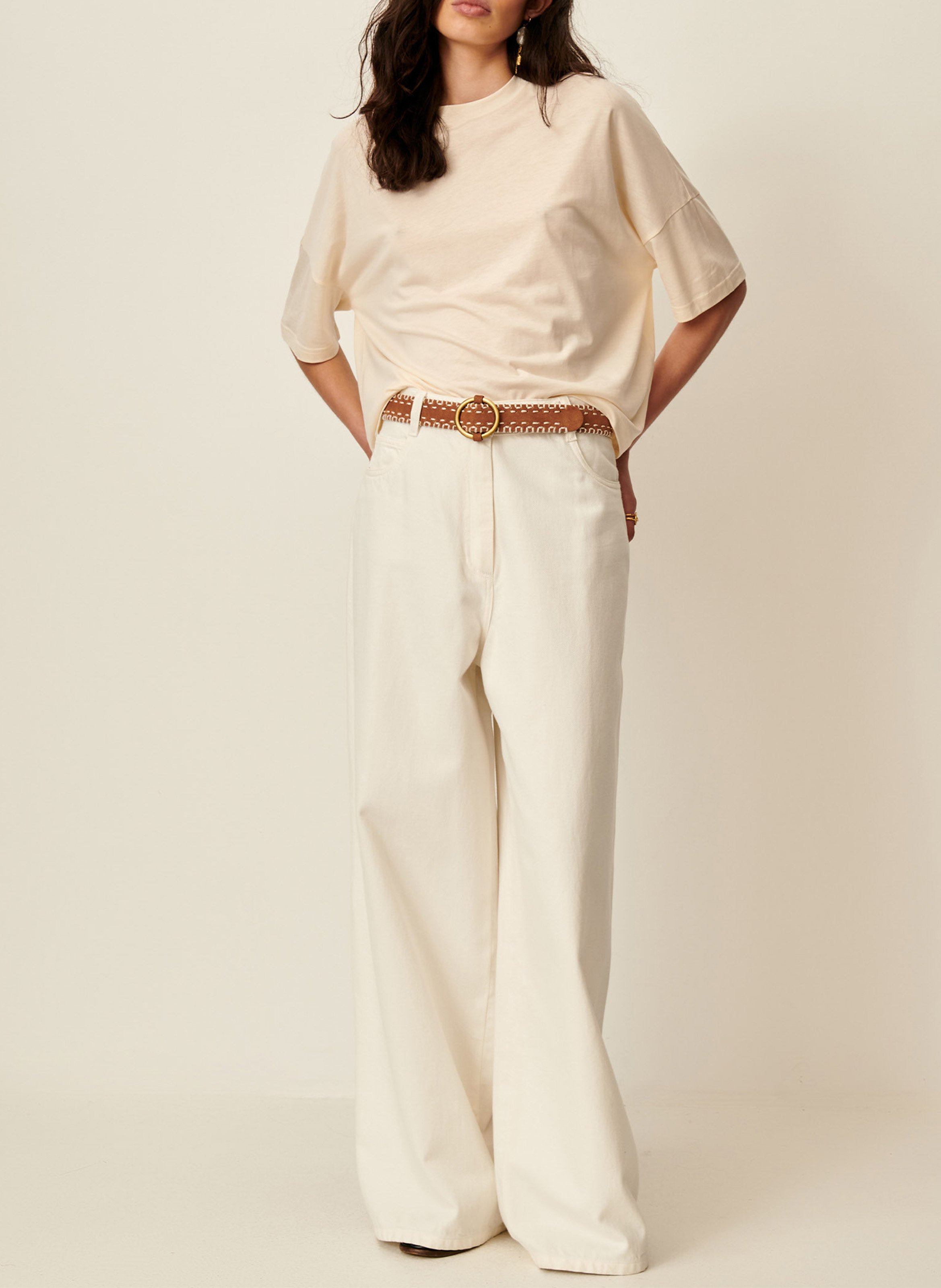 Tee-shirt oversize col rond dorel SESSUN Beige