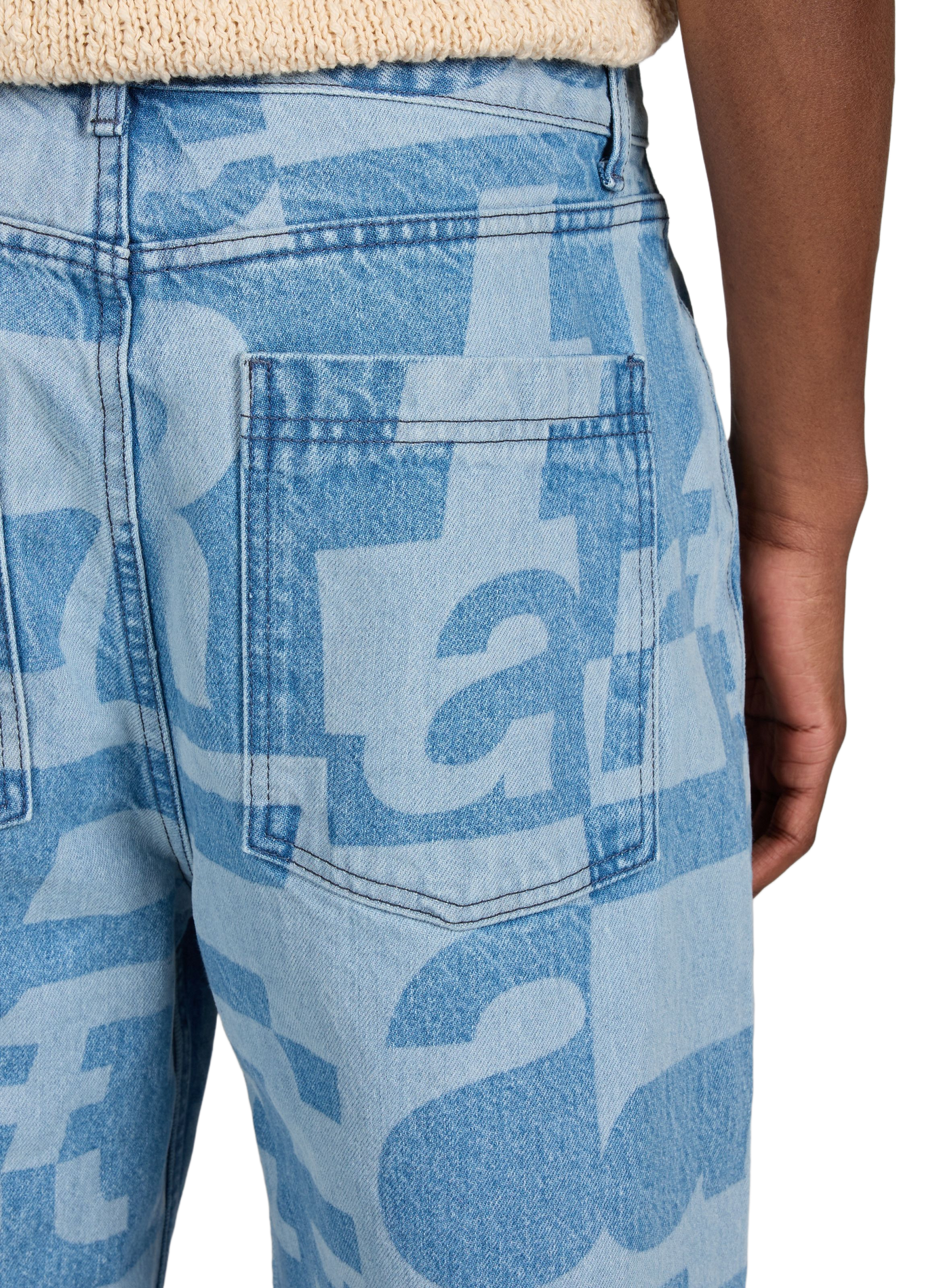 Jean imprimé logo all-over en coton ARTE ANTWERP Bleu