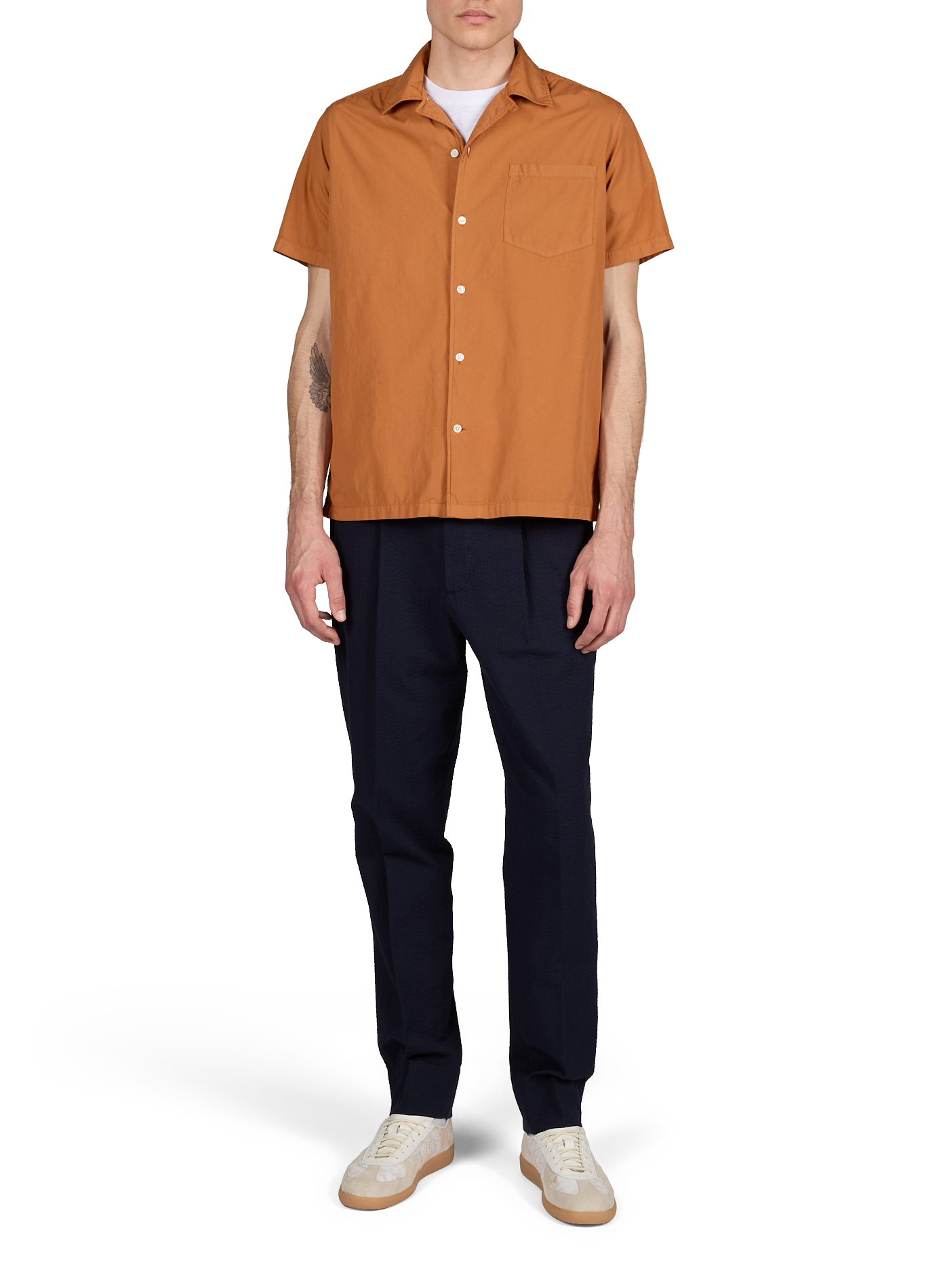 Solid button-down shirt AU PRINTEMPS PARIS Yellow