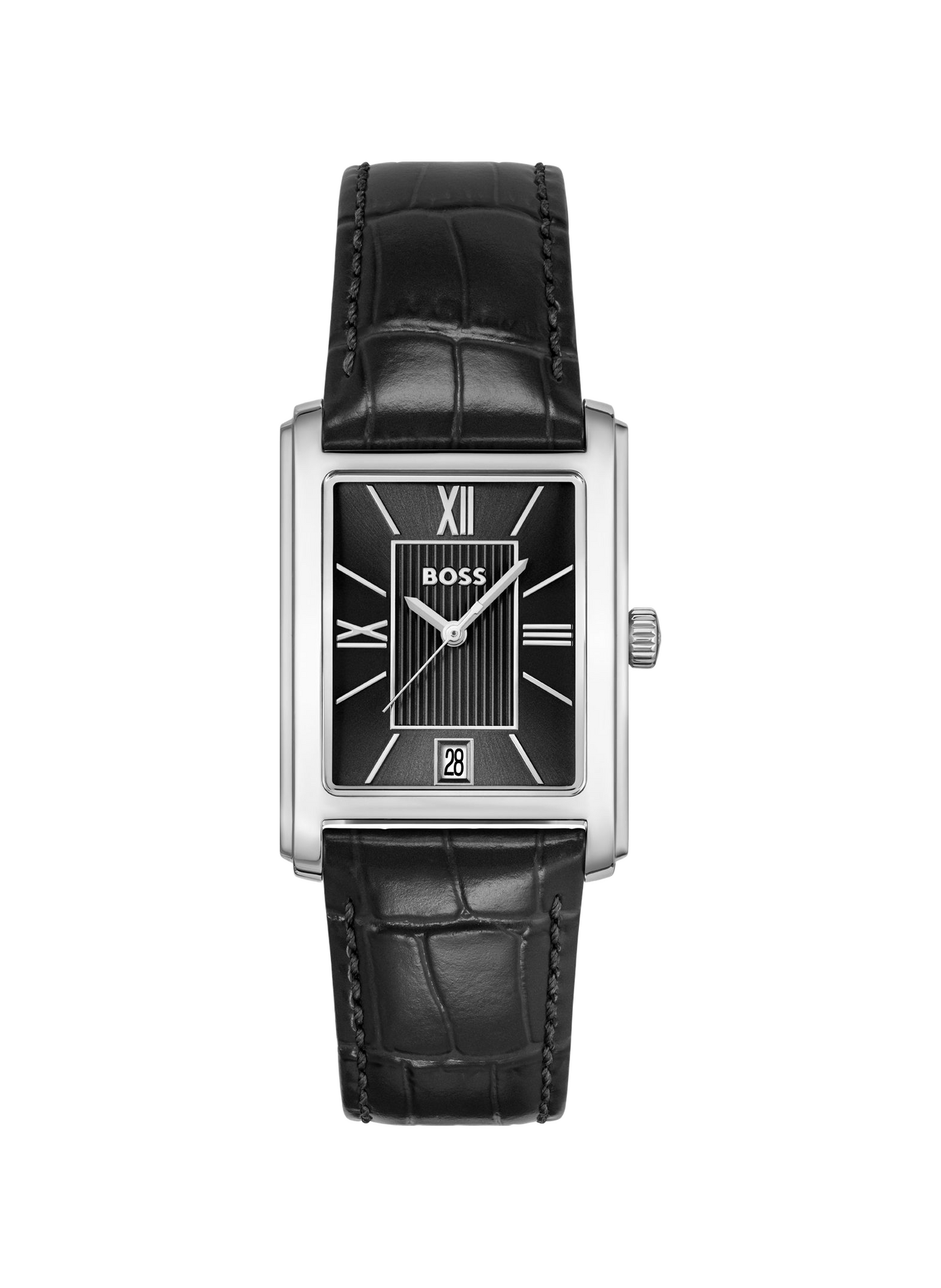 Montre quartz Principle Dress en cuir BOSS MONTRES Noir