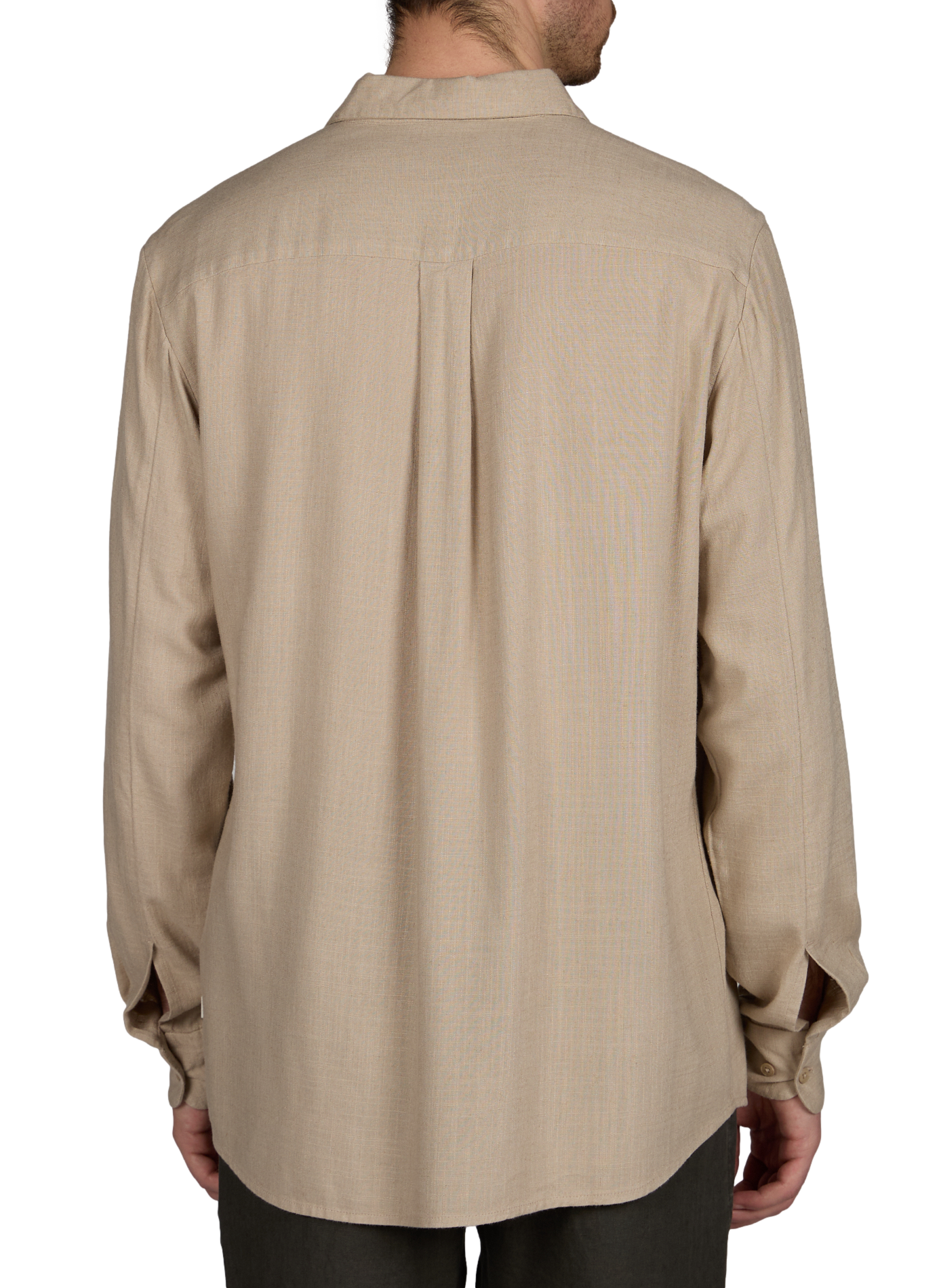 Straight-cut cotton shirt with classic collar KNOWLEDGE COTTON Grey