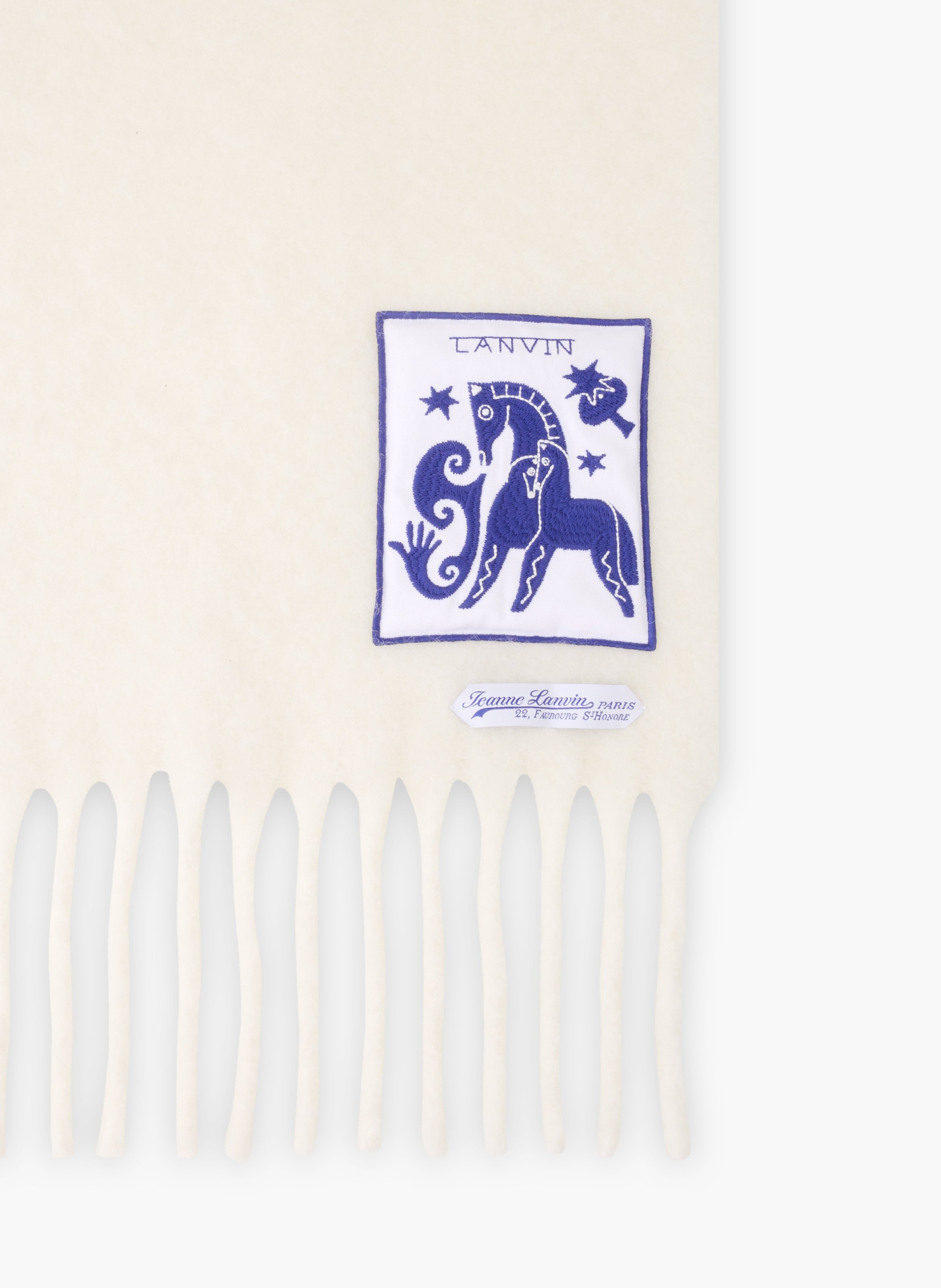 Écharpe lunar year cheval en laine LANVIN Blanc