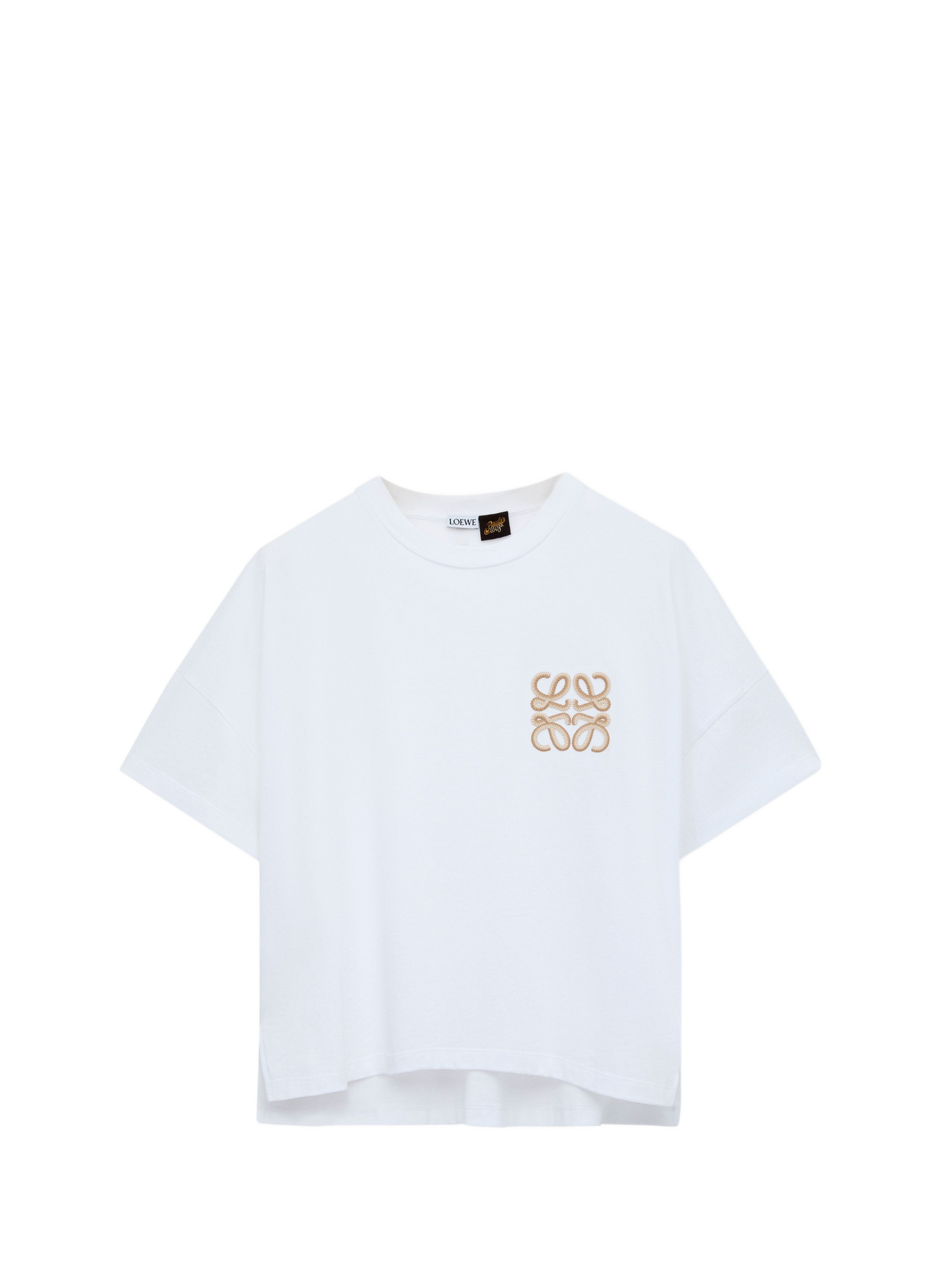 Straight embroidered cotton t-shirt LOEWE White