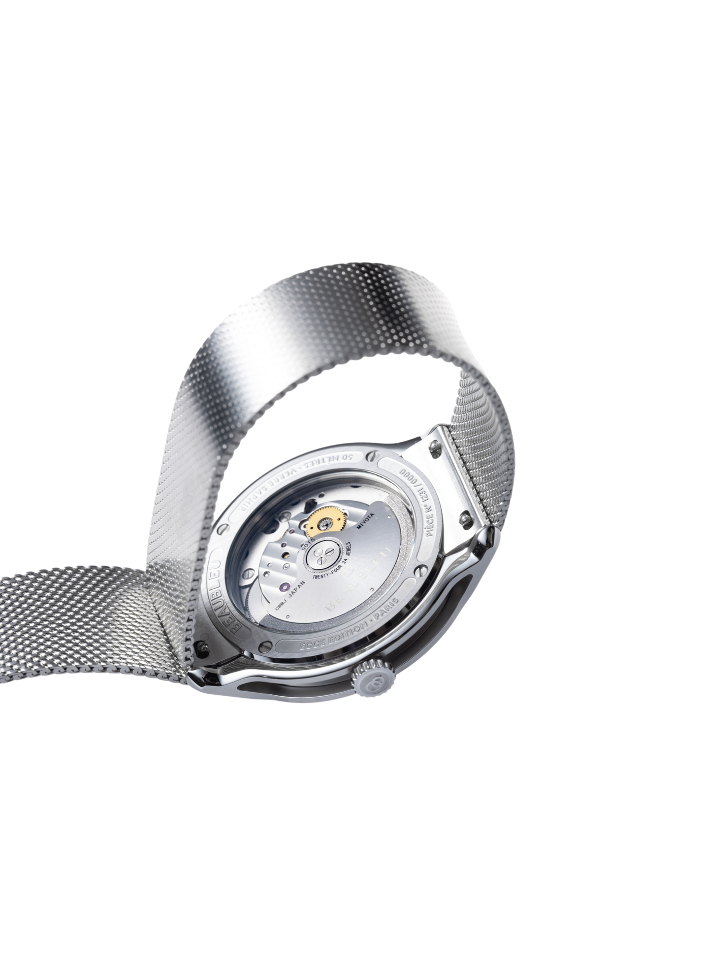 Montre quartz Ecce Vesperal en cuir  BEAUBLEU Argent