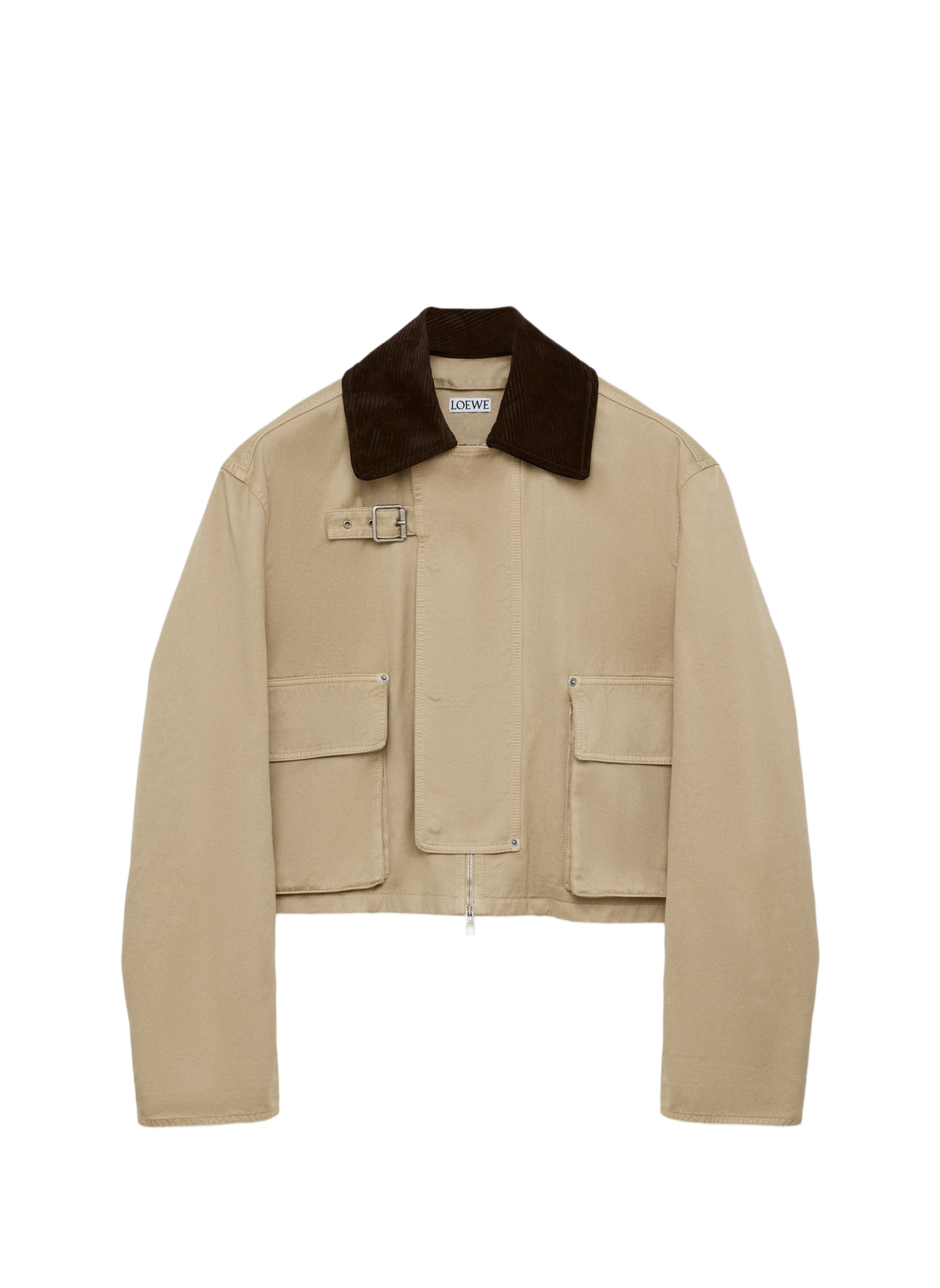 Veste col à col contrasté en coton LOEWE Beige