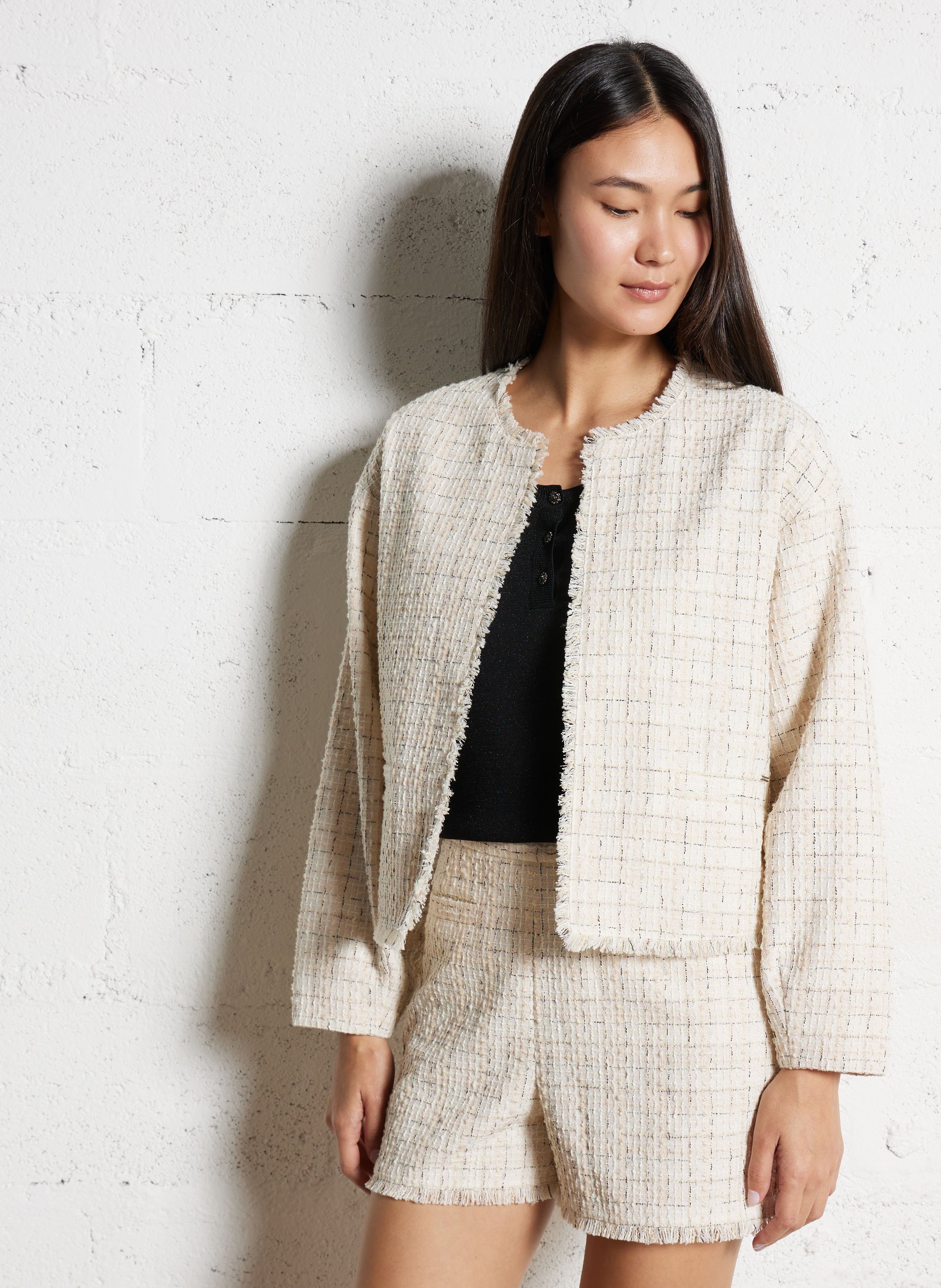 Veste en tweed ample IKKS Rose