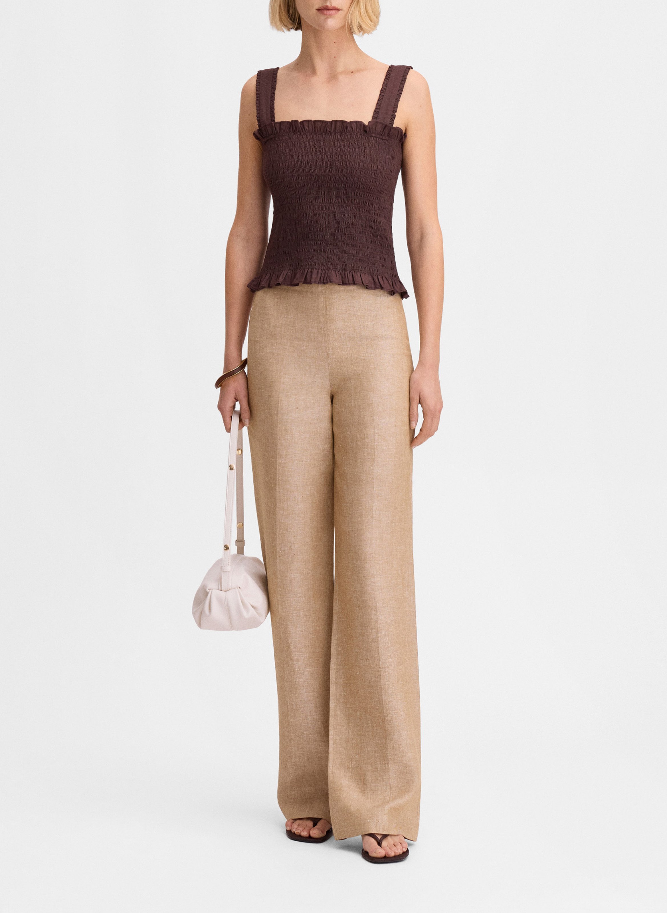 Top droit en coton summum SIMORRA Marron