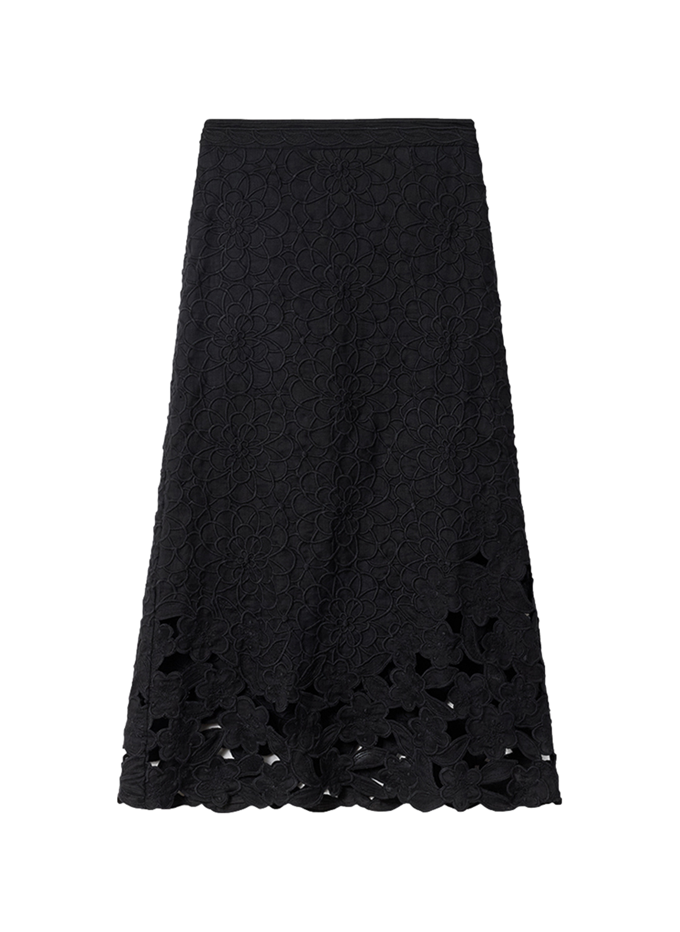 Jupe midi brodée Ryesha ISABEL MARANT Zwart