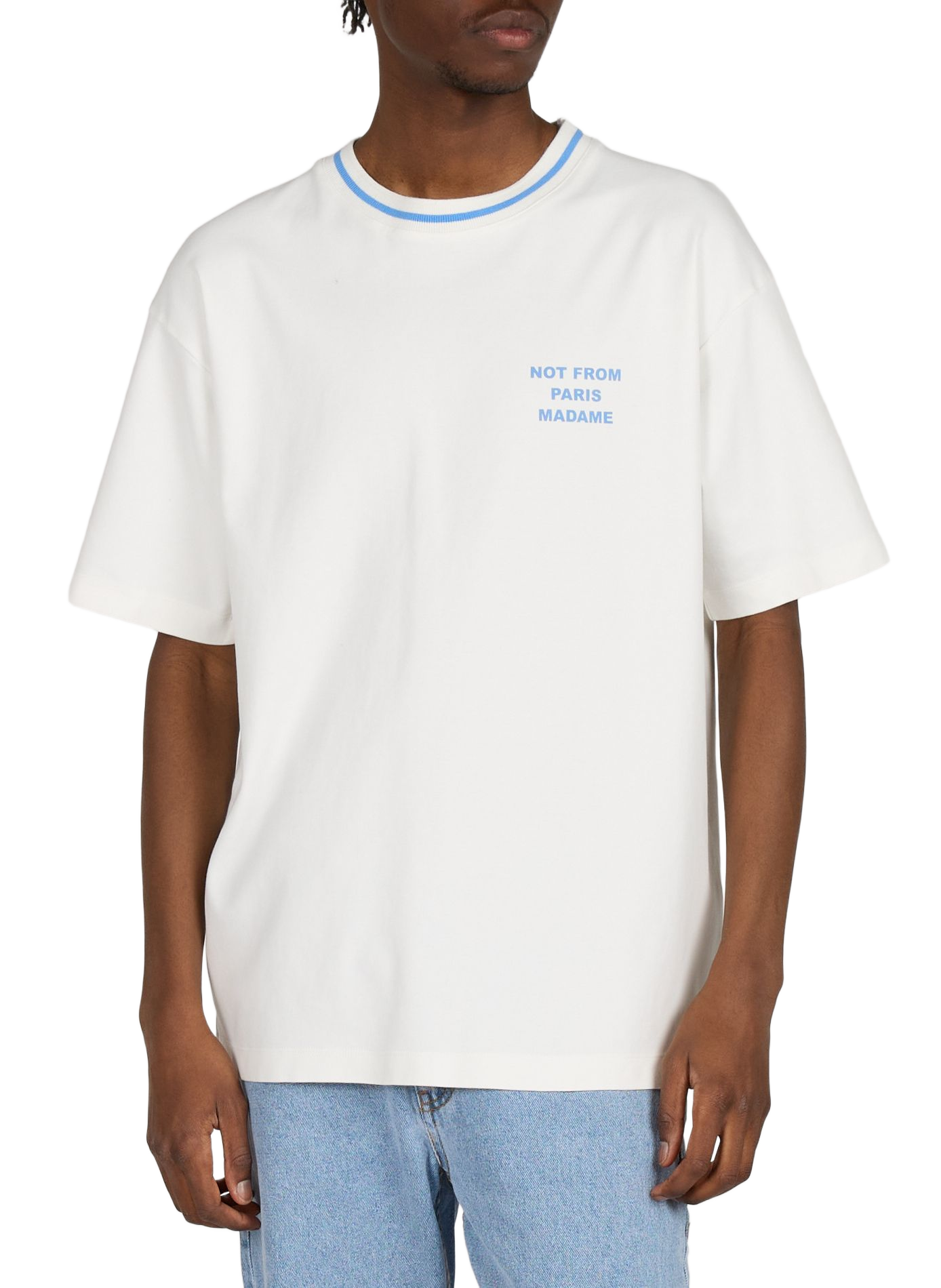 Round neck cotton t-shirt DROLE DE MONSIEUR White