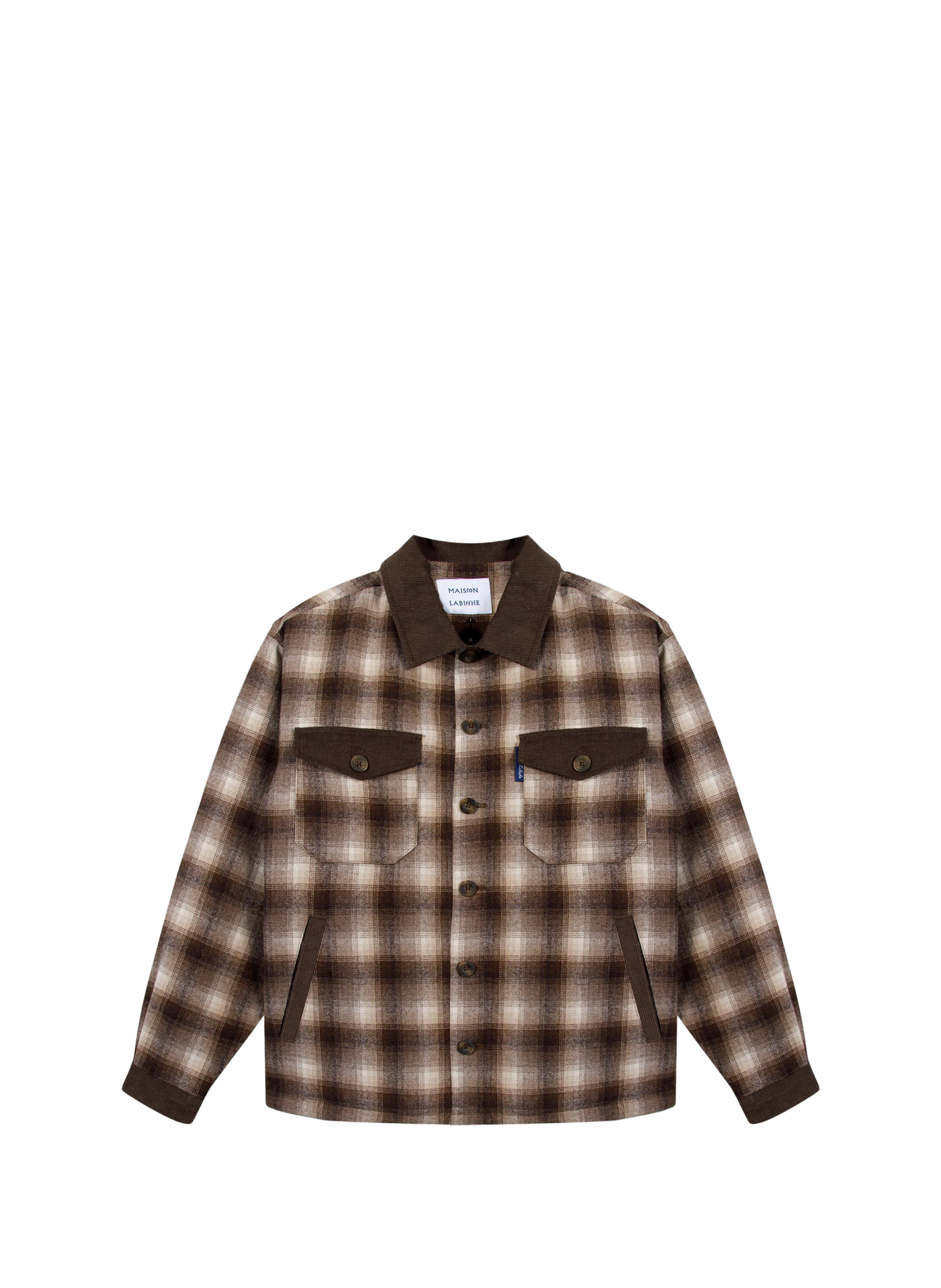 Blouson ample à carreaux en laine mélangée MAISON LABICHE Bleu